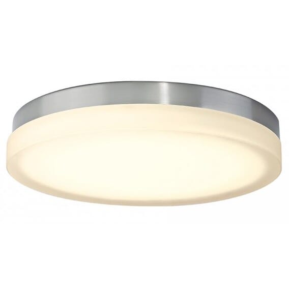 WAC Lighting 120V dweLED Slice 14" LED 3000K Soft White Flush Mount in Brushed Nickel