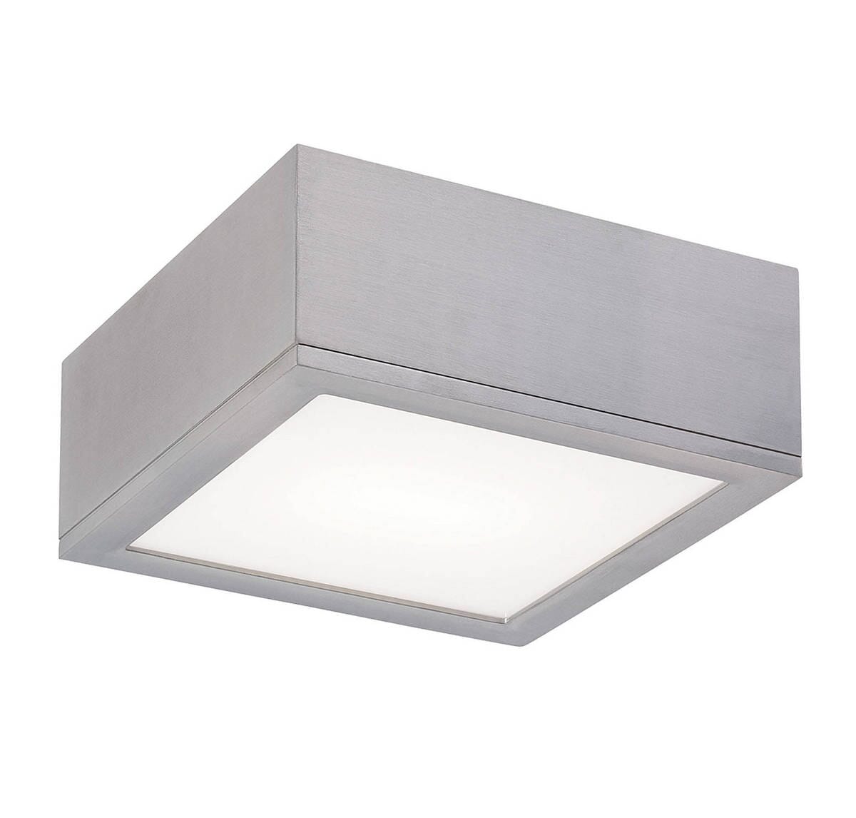 WAC Lighting Rubix 10" Indoor/Outdoor LED Flush Mount in Brushed Aluminum