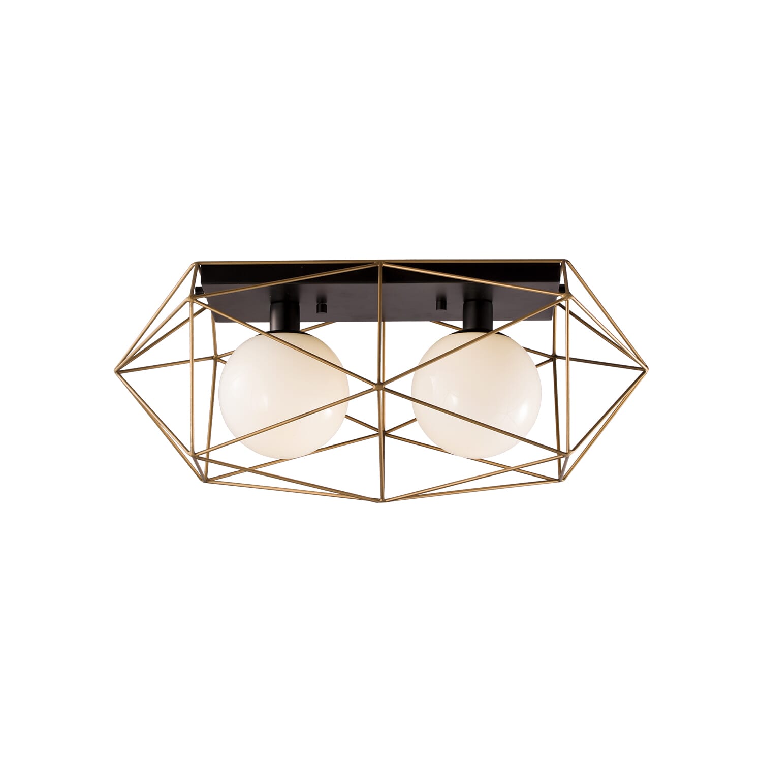 Alora Necto 2-Light Ceiling Light in Classic Black Andrelic Gold