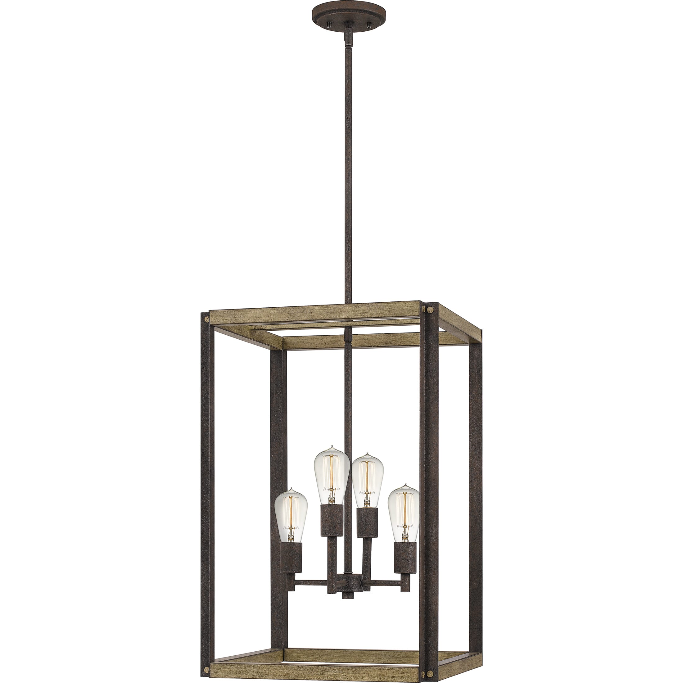 Quoizel Finn 4-Light 16" Pendant Light in Rustic Black