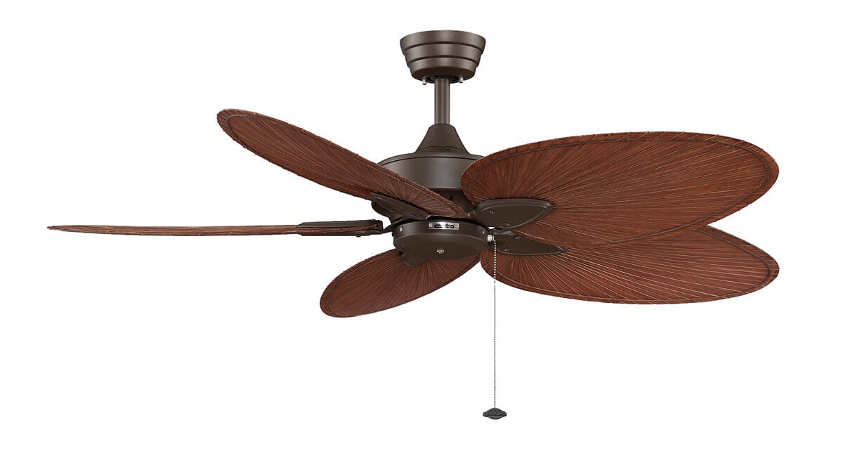 Fanimation 52" Windpointe Ceiling Fan in Rubbed Bronze with Brown/Red Blades