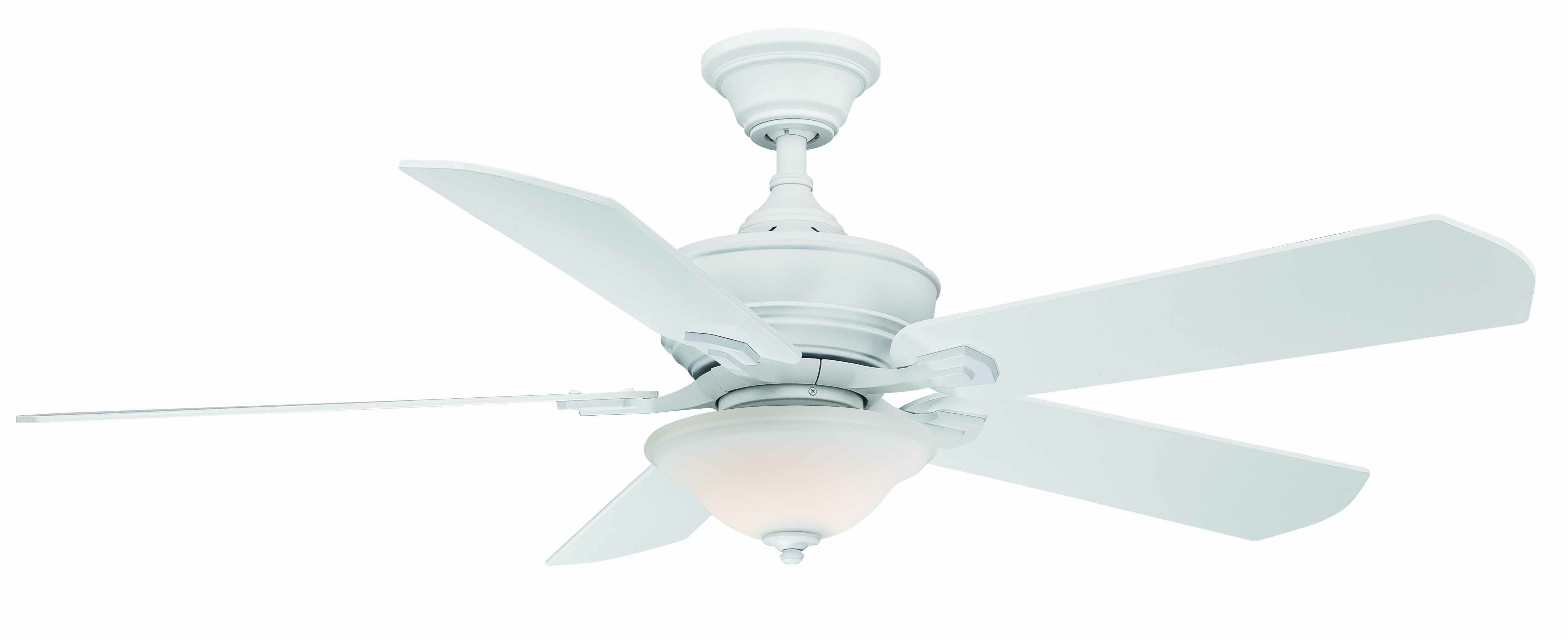 Fanimation Camhaven v2 52" LED Indoor Ceiling Fan in Matte White with Frosted White Glass