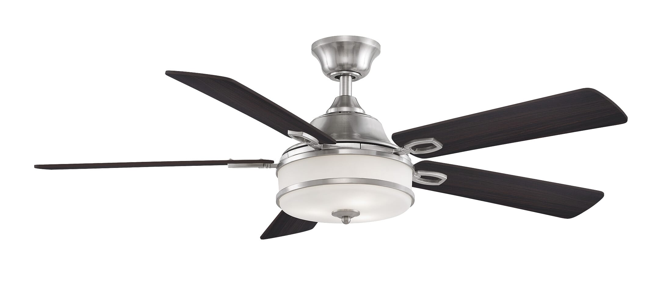 Fanimation Stafford 3-Light 52" LED Indoor Ceiling Fan in Brushed Nickel with White Frosted Glass