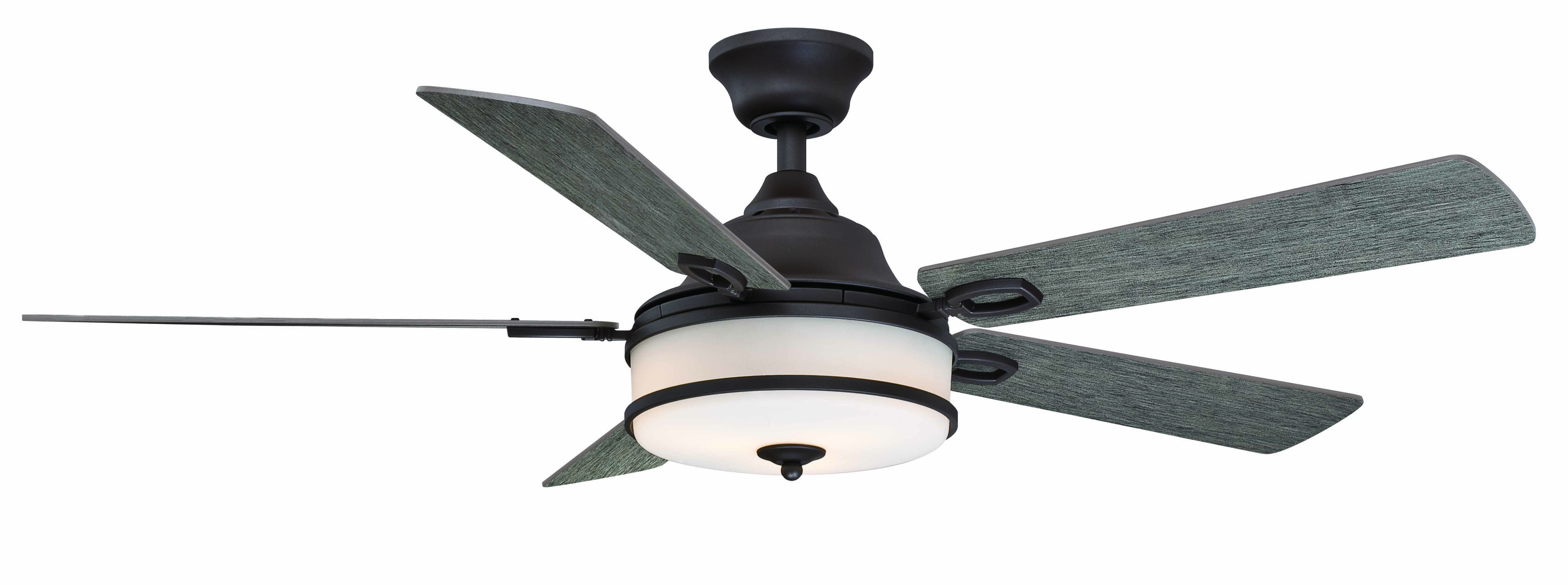 Fanimation Stafford 3-Light 52" LED Indoor Ceiling Fan in Matte Greige with White Frosted Glass