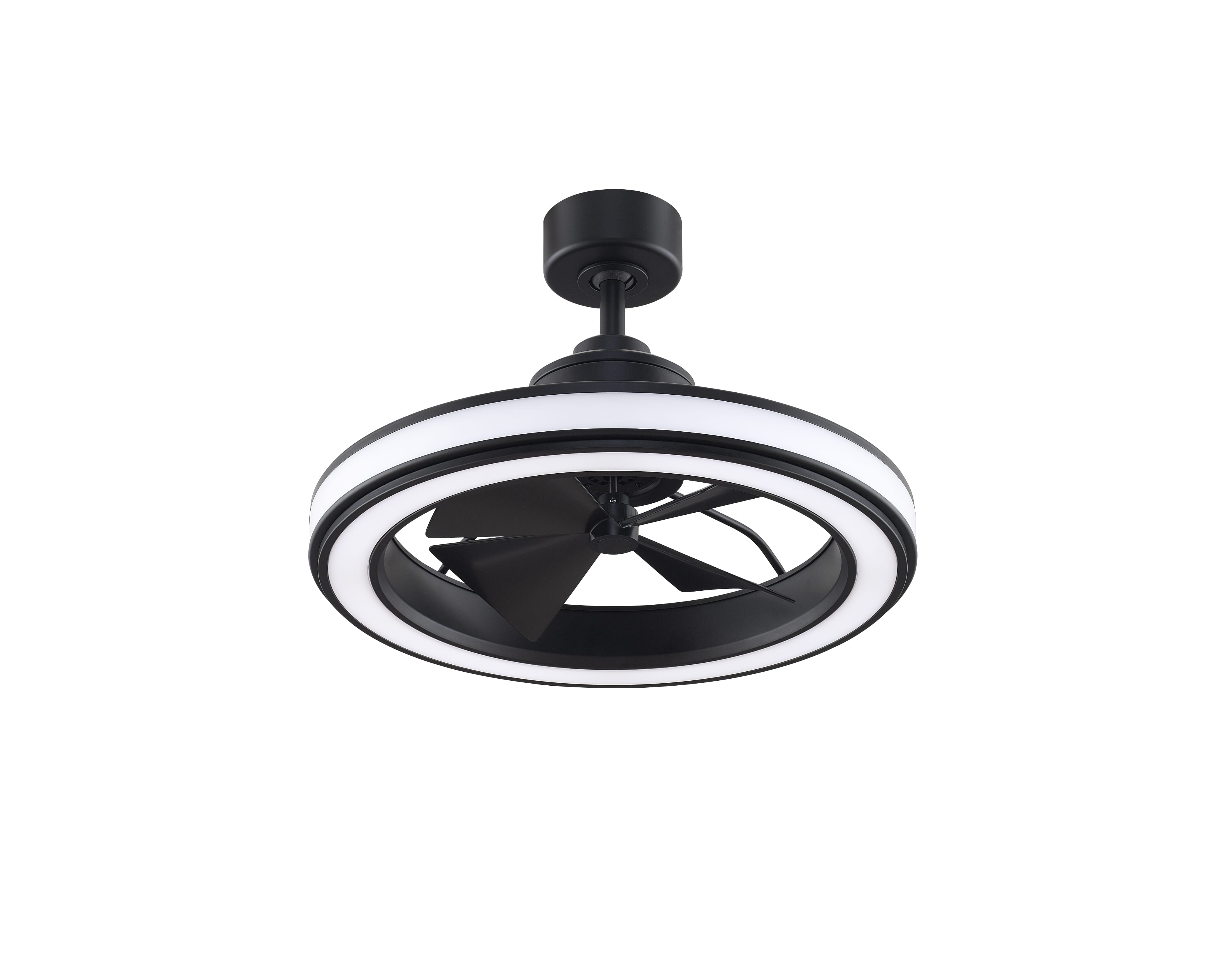 Fanimation Gleam 16" LED Indoor Ceiling Fan in Black with Opal Frosted Glass