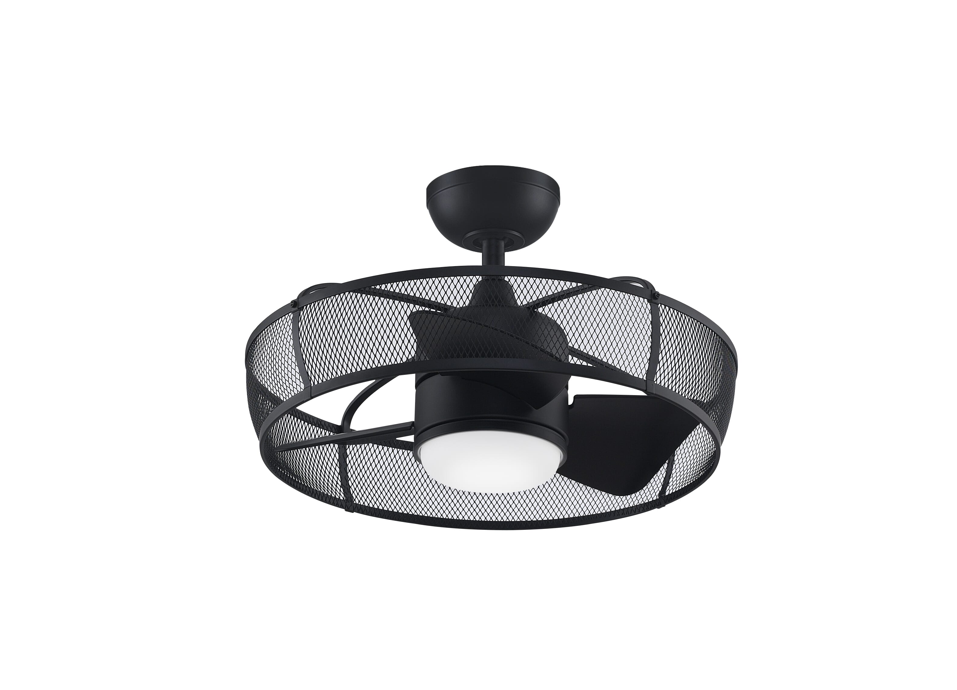 Fanimation Henry 20" LED Indoor Ceiling Fan in Black with Opal Frosted Glass