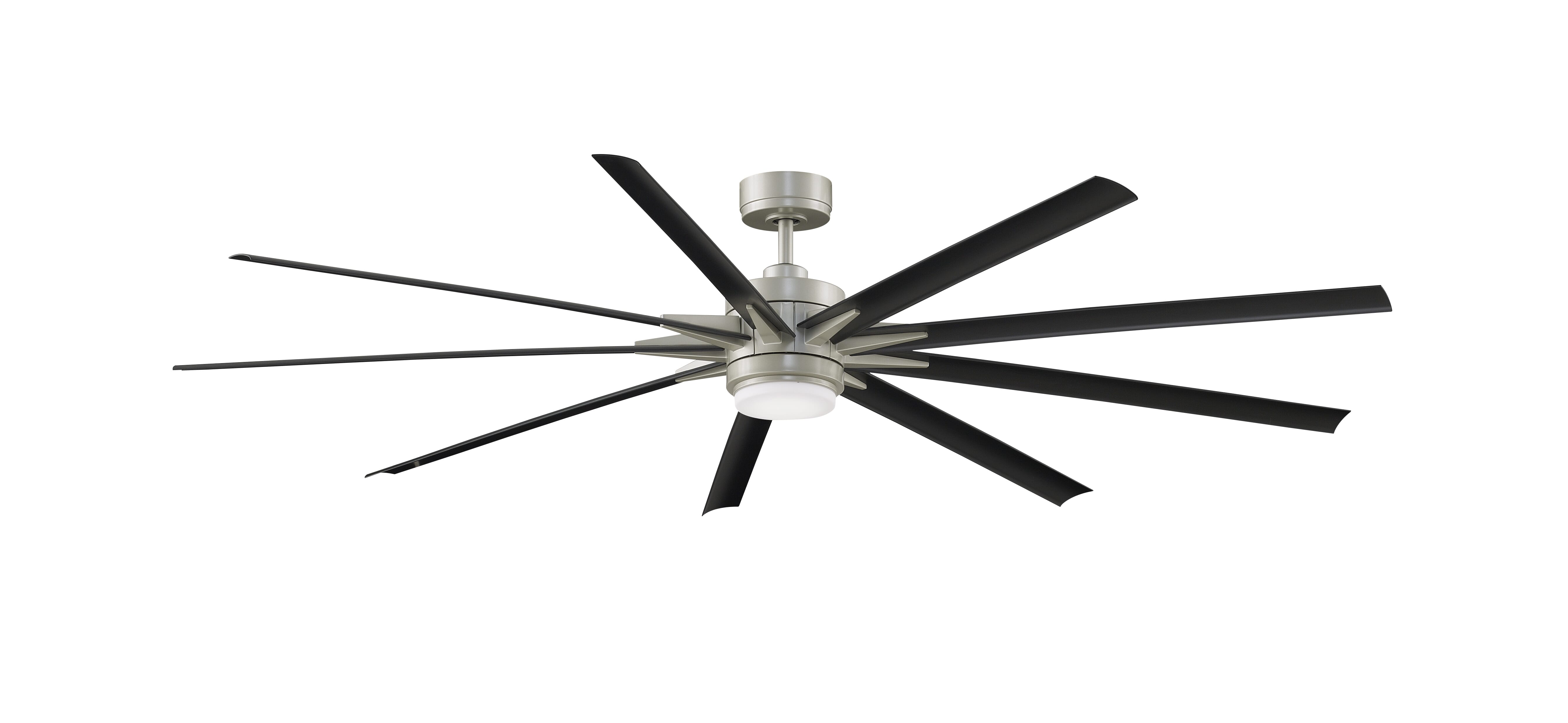 Fanimation Odyn 84" Indoor/Outdoor 9-Blade Ceiling Fan with Light in Brushed Nickel