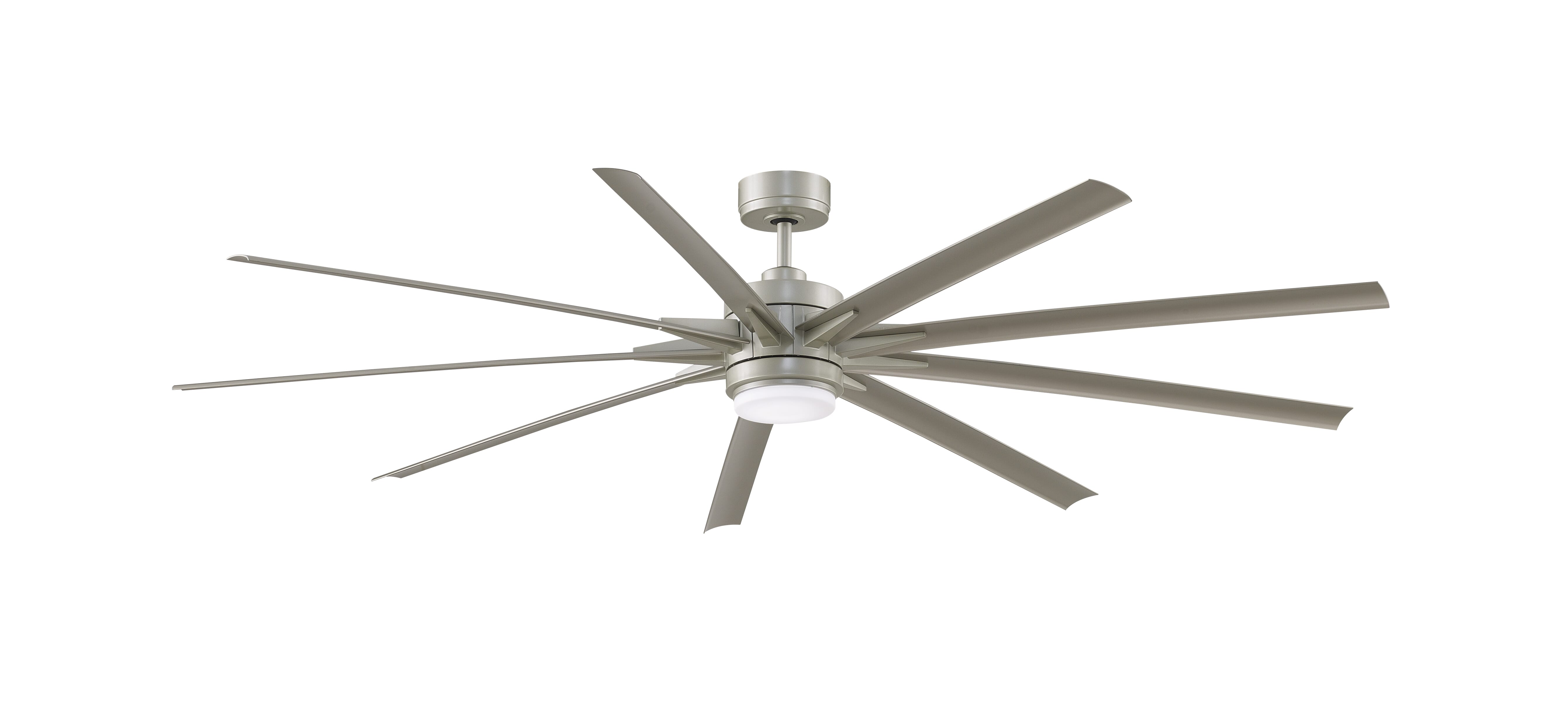 Fanimation Odyn 84" Indoor/Outdoor 9-Blade Ceiling Fan with Light in Brushed Nickel