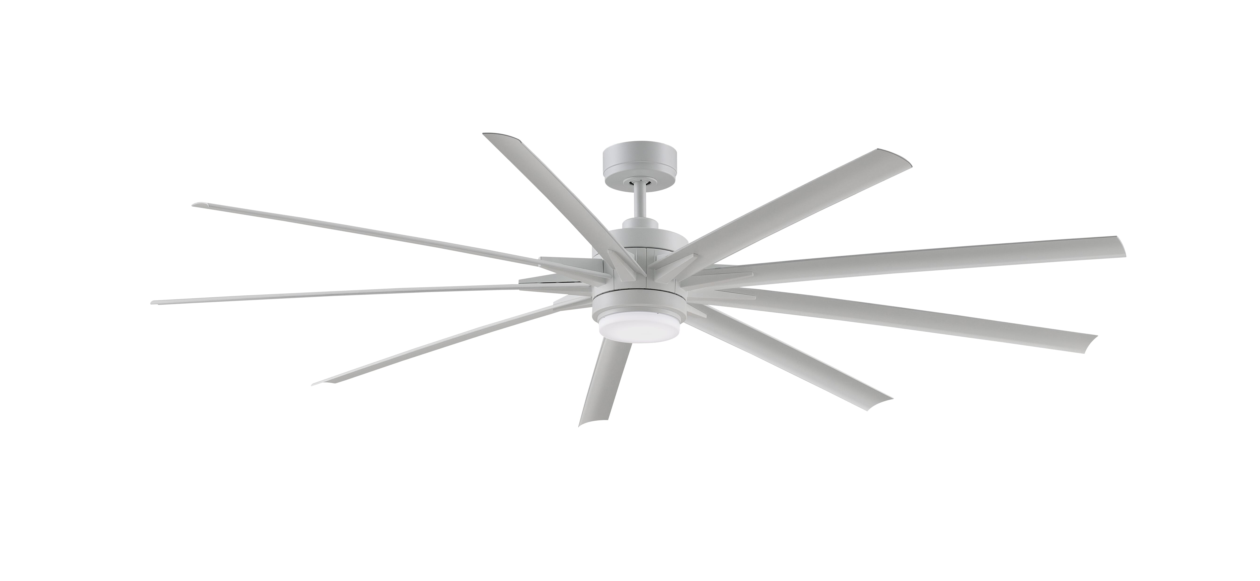 Fanimation Odyn 84" Indoor/Outdoor 9-Blade Ceiling Fan with Light in Matte White