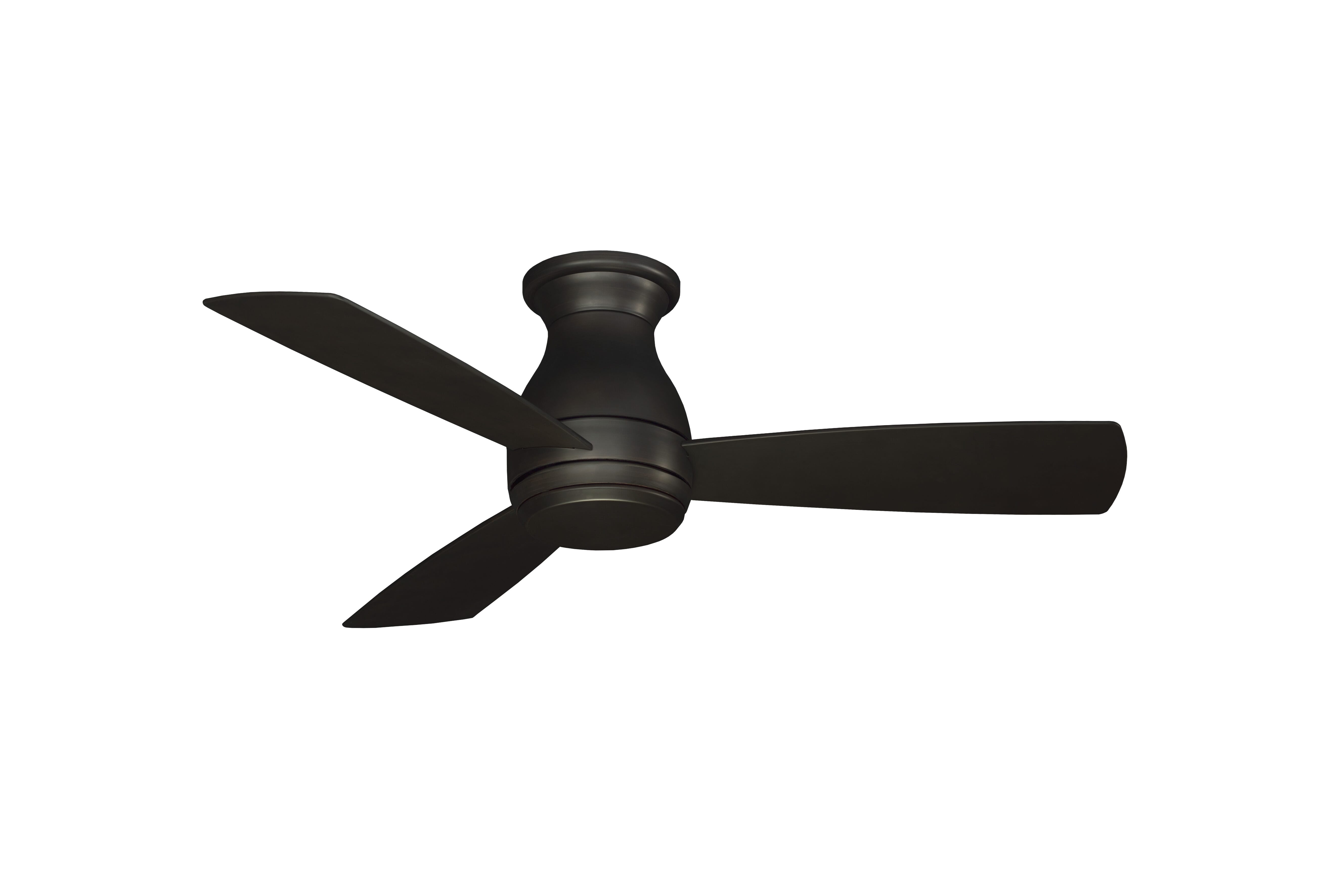 Fanimation Hugh 44" LED Indoor/Outdoor Flush Mount Ceiling Fan in Dark Bronze with Opal Frosted Glass