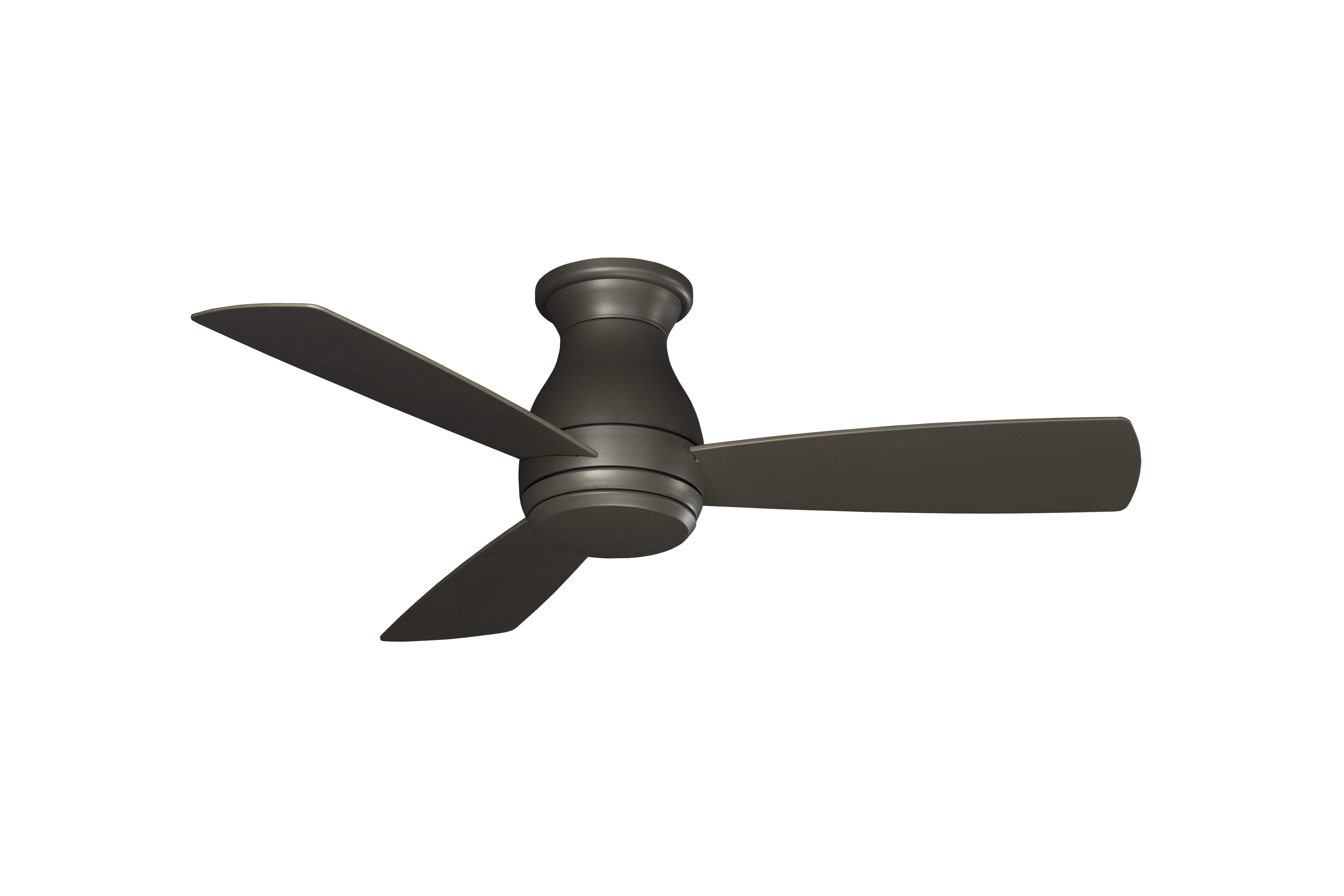 Fanimation Hugh 44" LED Indoor/Outdoor Flush Mount Ceiling Fan in Matte Greige with Opal Frosted Glass