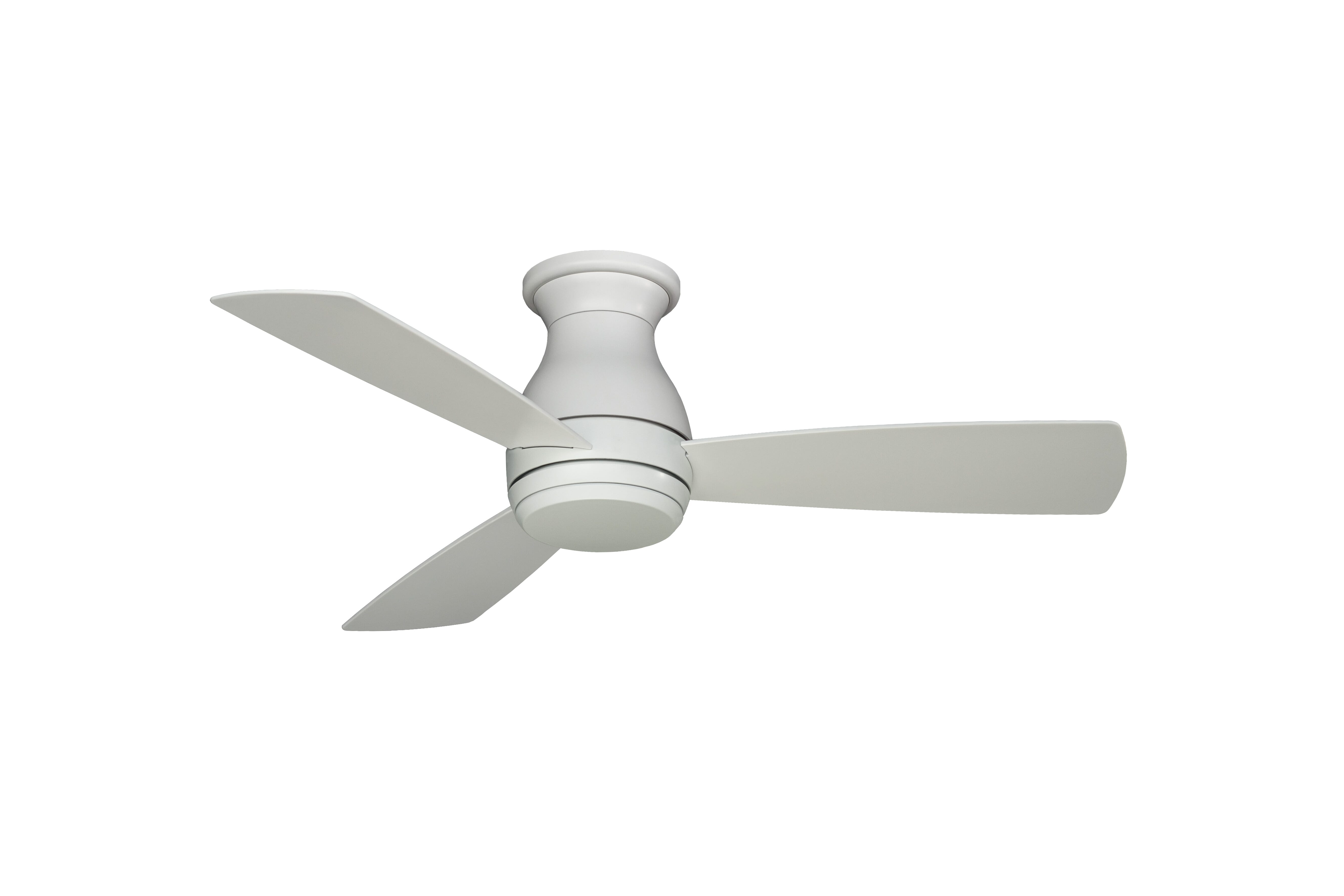 Fanimation Hugh 44" LED Indoor/Outdoor Flush Mount Ceiling Fan in Matte White with Opal Frosted Glass