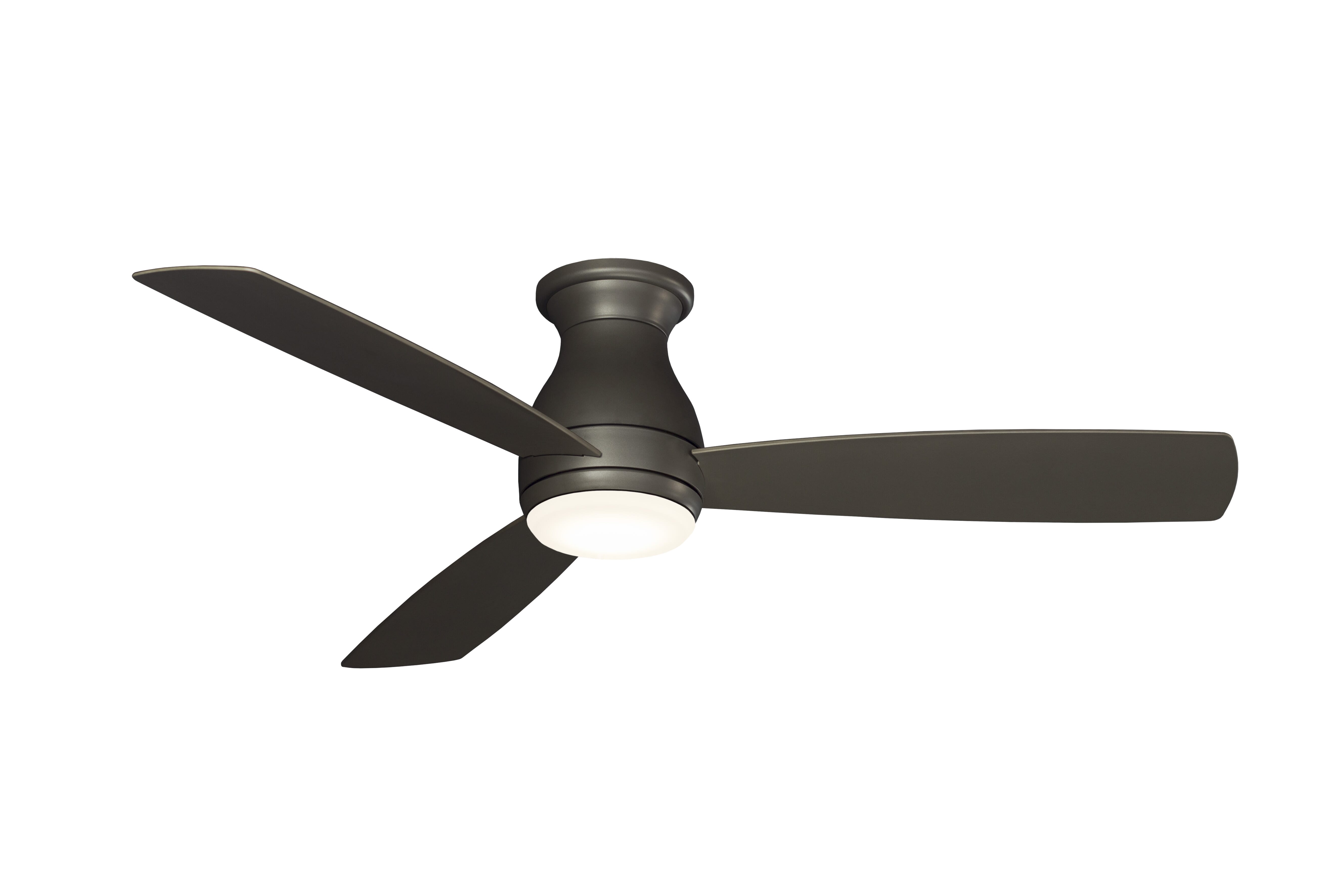 Fanimation Hugh 52" LED Indoor/Outdoor Flush Mount Ceiling Fan in Matte Greige with Opal Frosted Glass