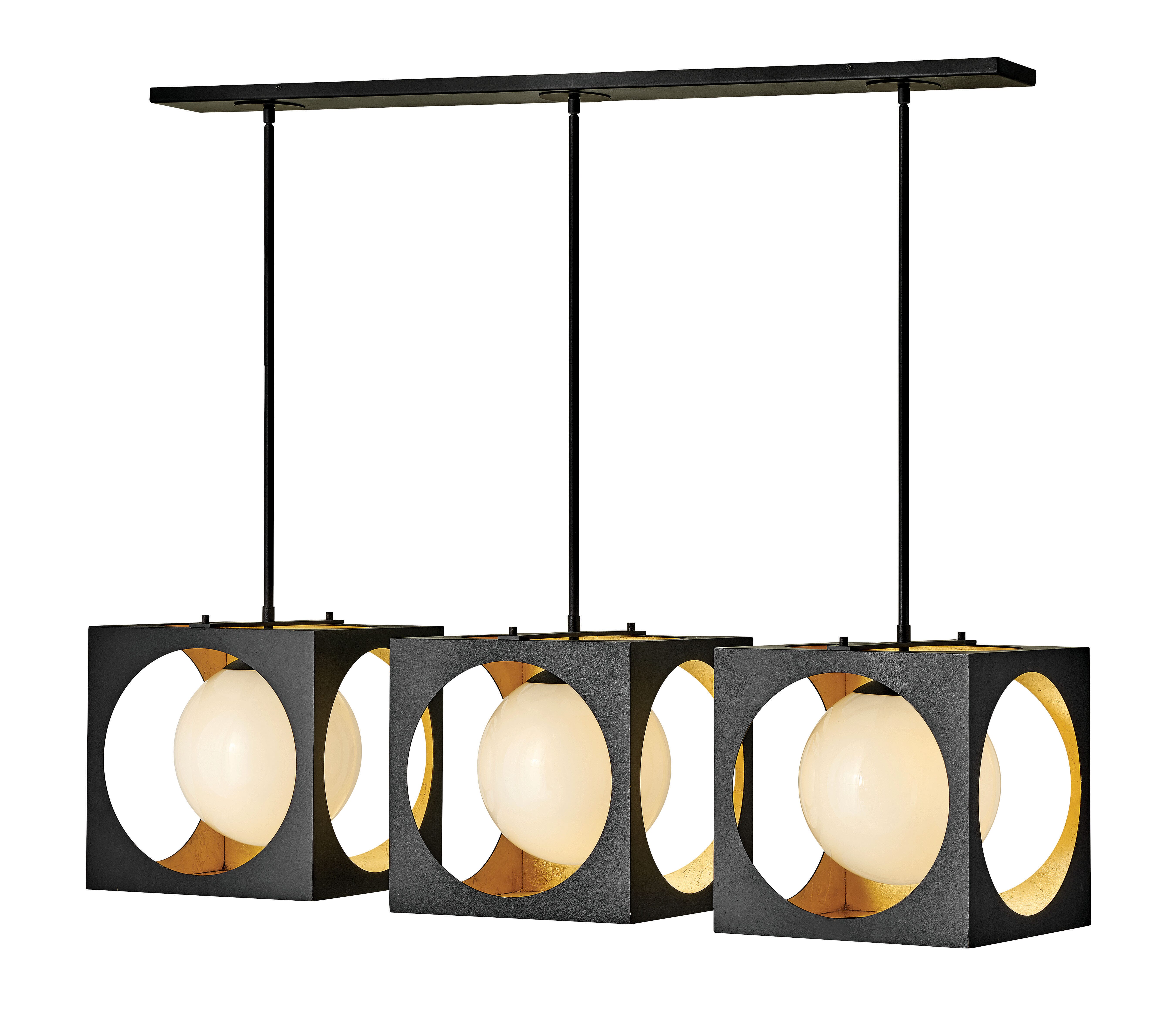 Fredrick Ramond Vega 3-Light Chandelier in Anvil Black