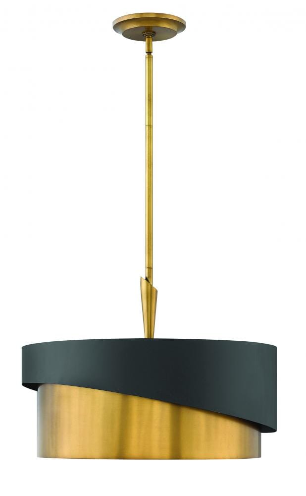 Fredrick Ramond Gigi 3-Light Foyer Light in Heritage Brass