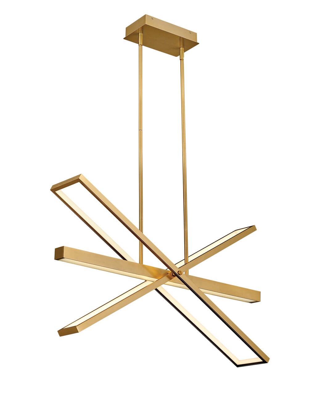 Fredrick Ramond Tangent LED Chandelier in Lacquered Brass