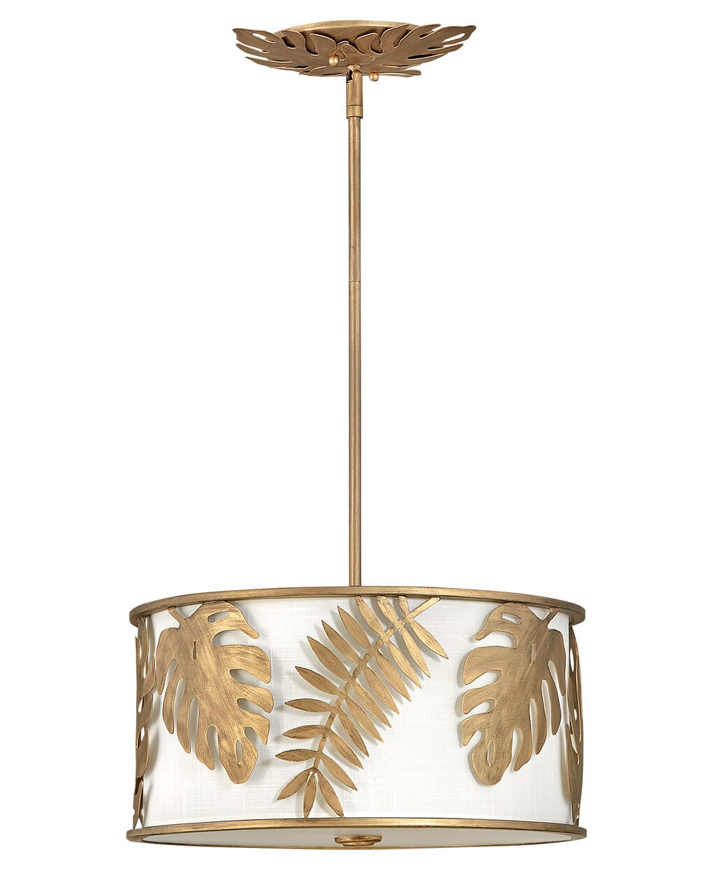 Fredrick Ramond Botanica 3-Light Foyer Light in Burnished Gold