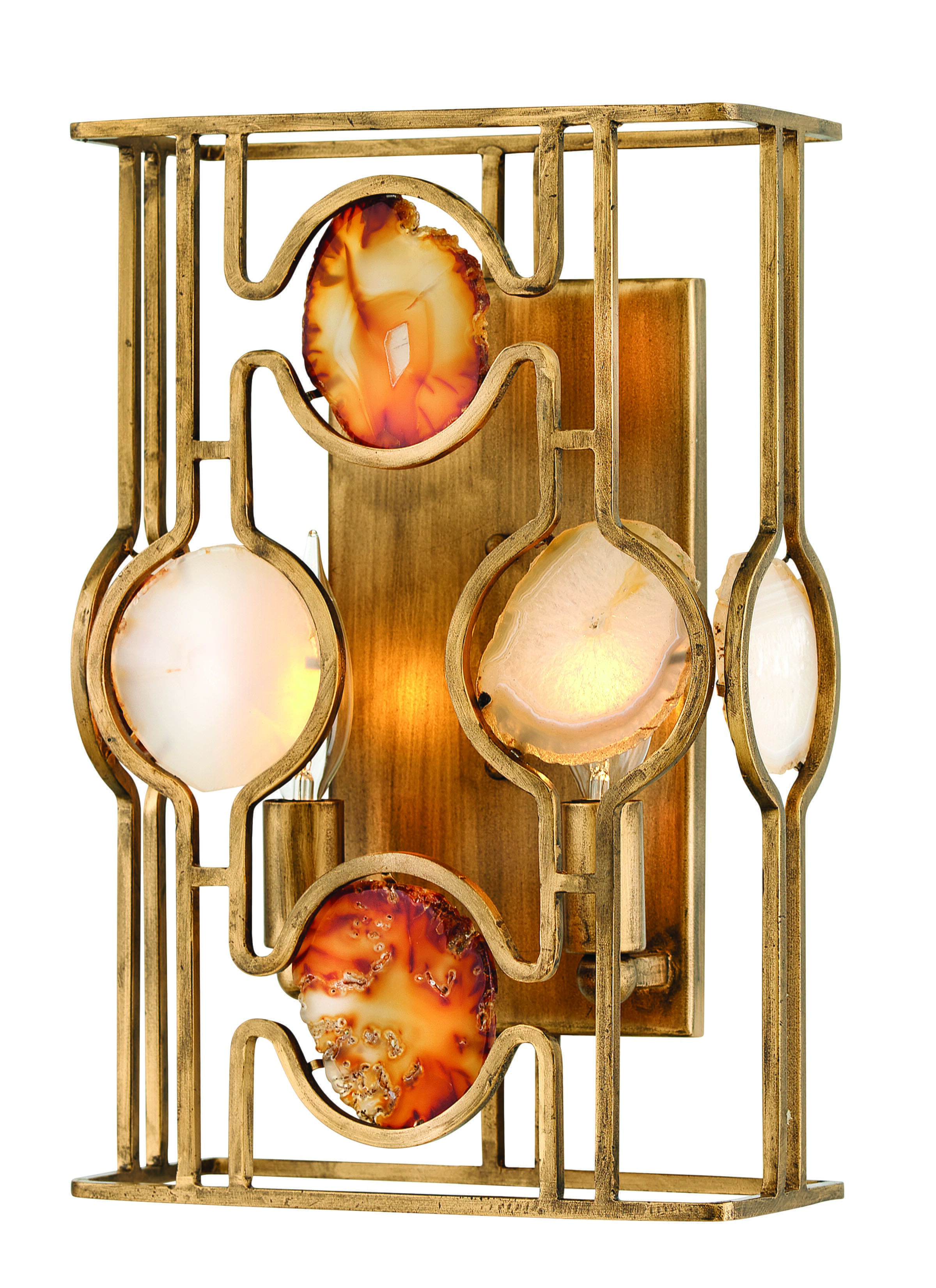 Fredrick Ramond Lucia 2-Light 14" Wall Sconce in Burnished Gold