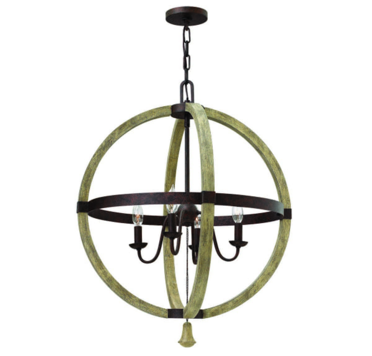 Fredrick Ramond Middlefield 4-Light Chandelier in Iron Rust