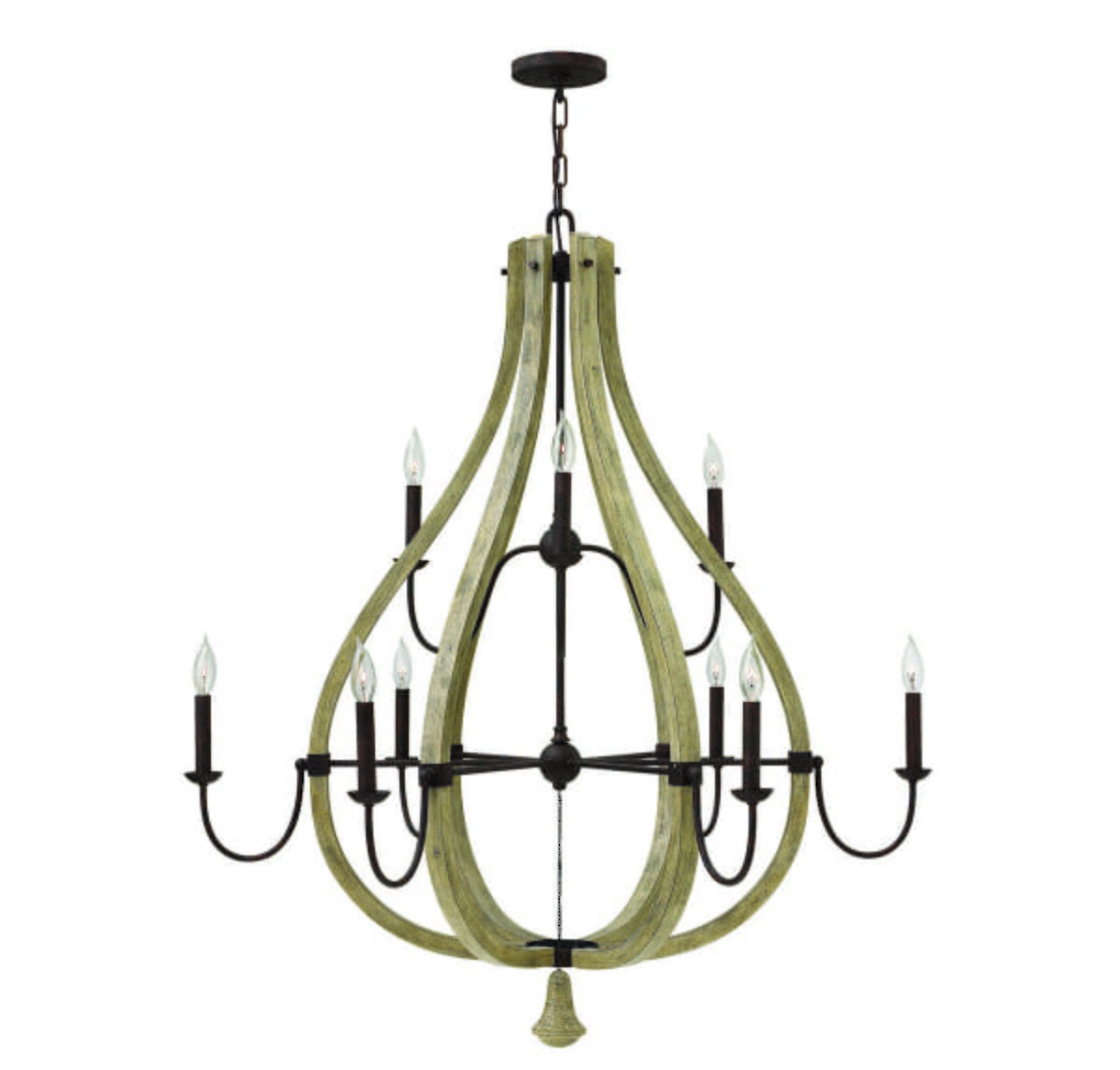 Fredrick Ramond Middlefield 9-Light Chandelier in Iron Rust