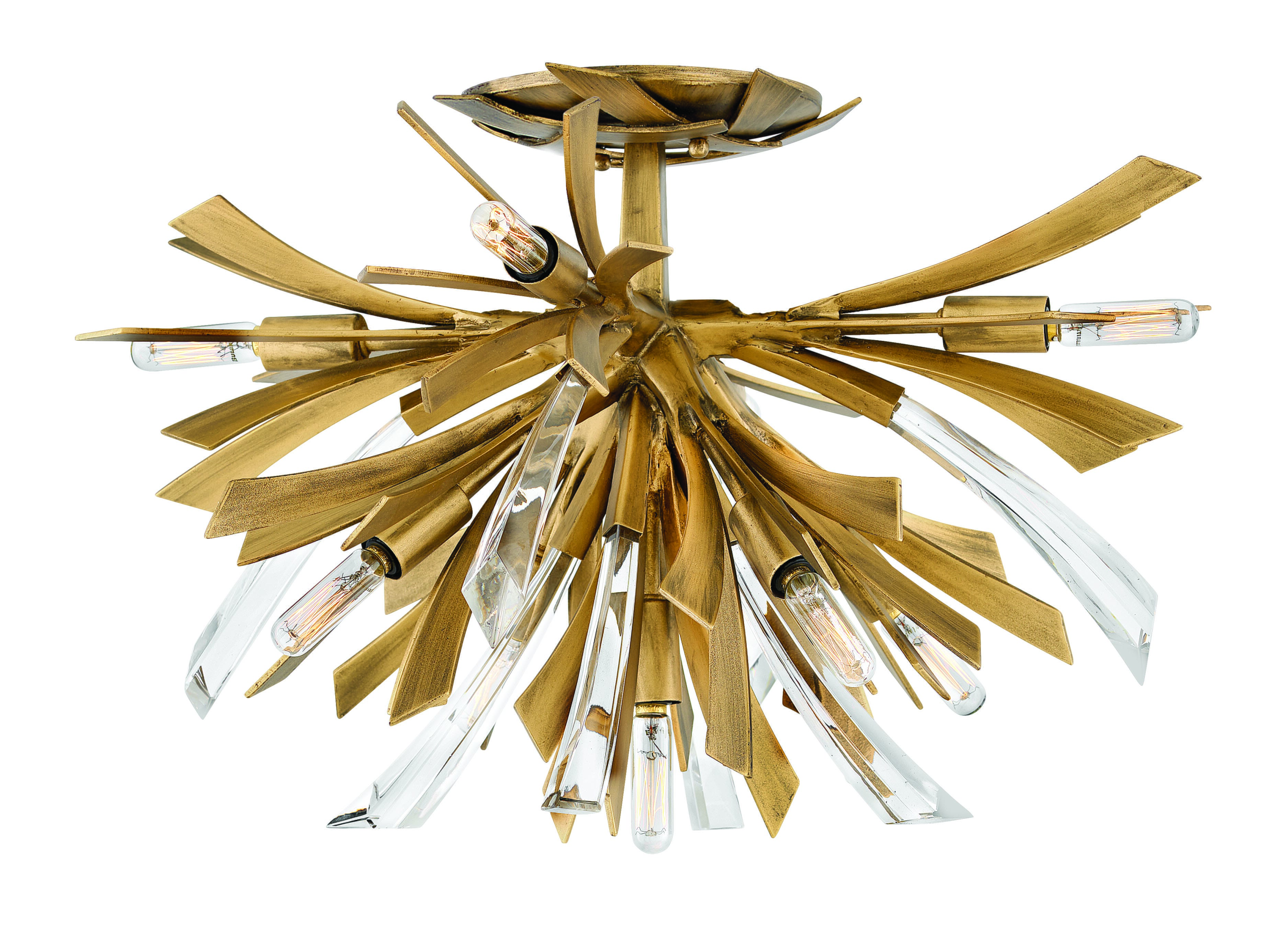 Fredrick Ramond Vida 9-Light Ceiling Light in Burnished Gold