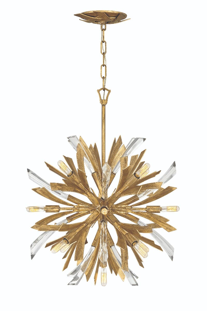 Fredrick Ramond Vida 13-Light Chandelier in Burnished Gold