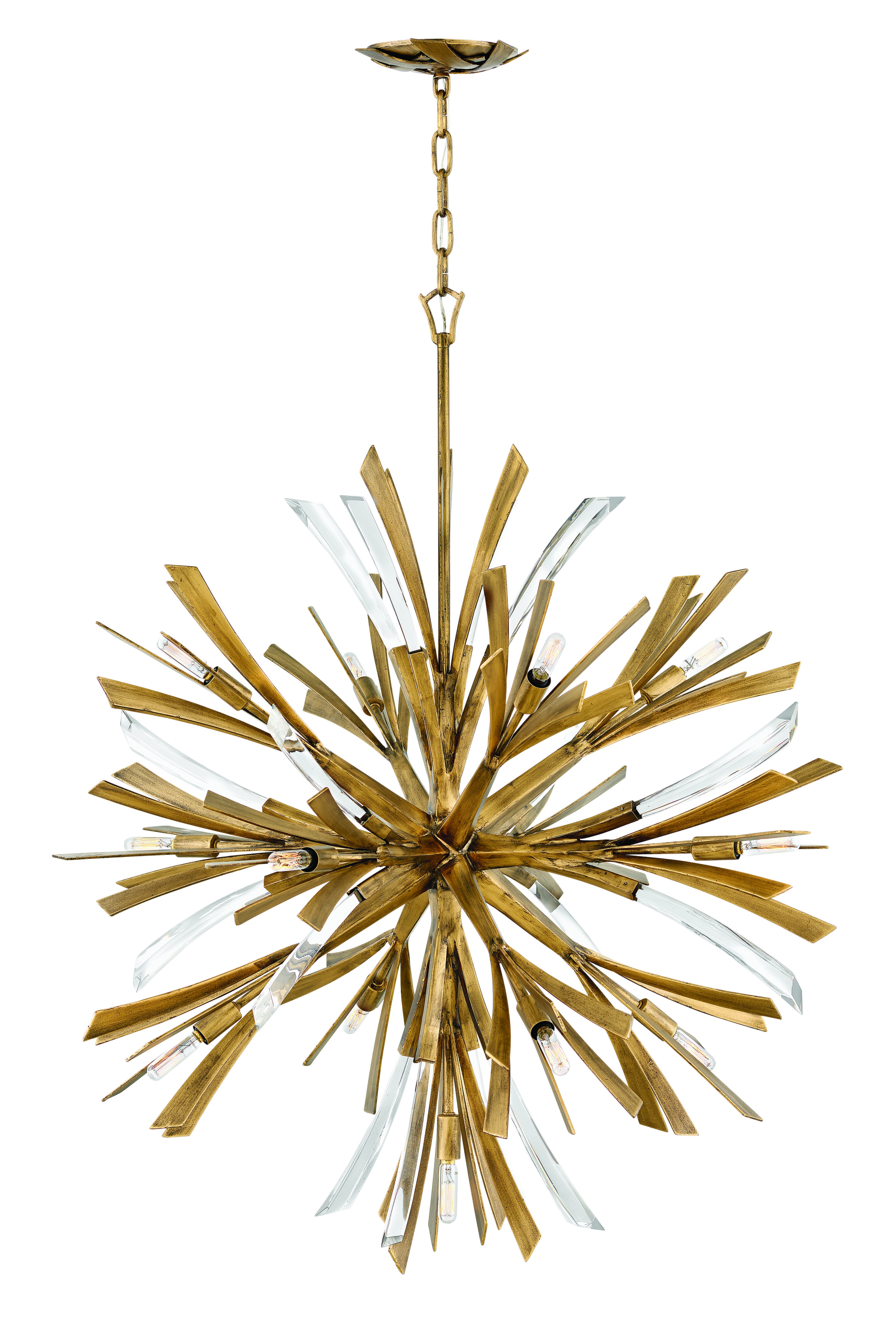 Fredrick Ramond Vida 13-Light Chandelier in Burnished Gold