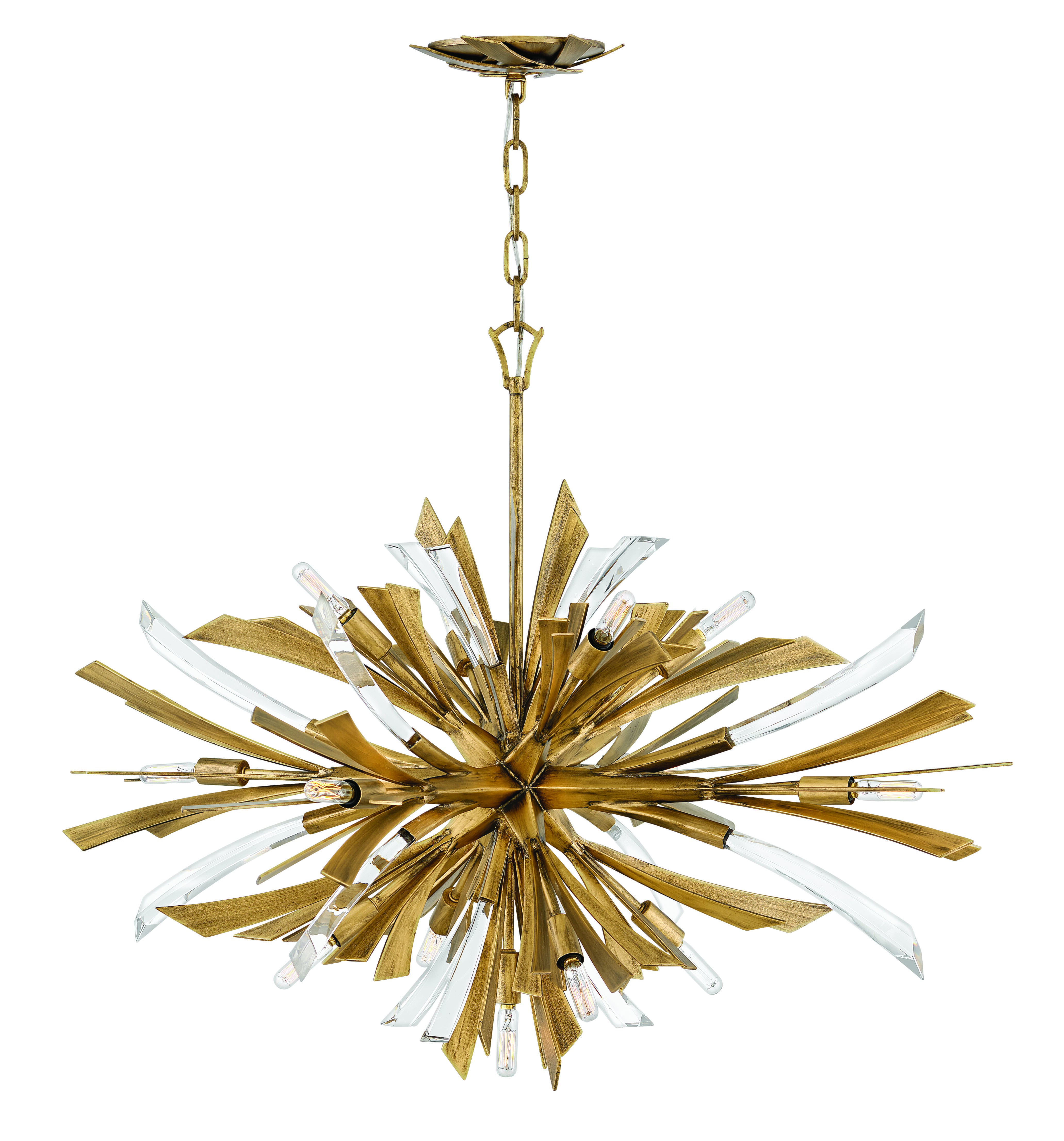 Fredrick Ramond Vida 13-Light Chandelier in Burnished Gold