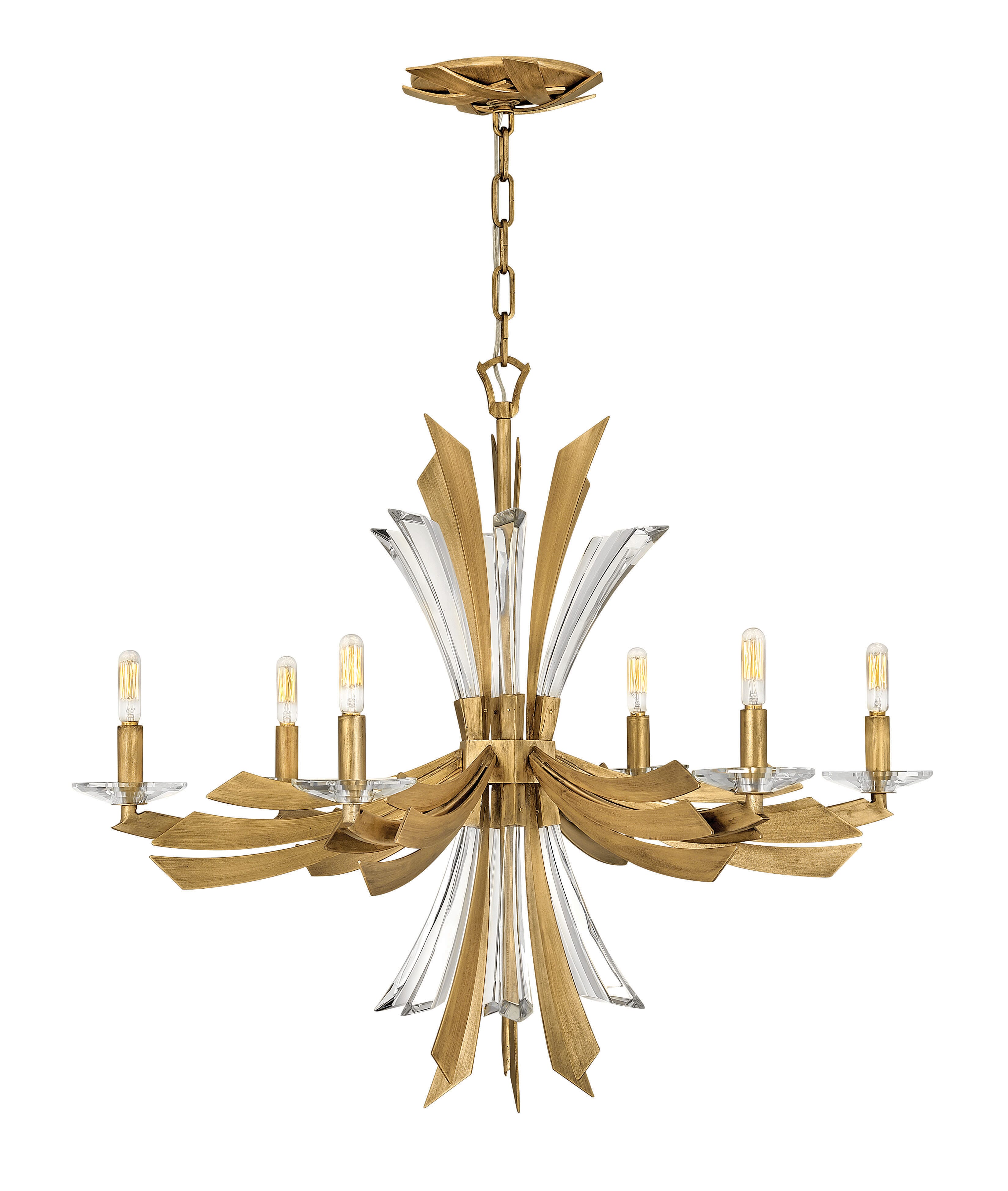 Fredrick Ramond Vida 6-Light Chandelier in Burnished Gold