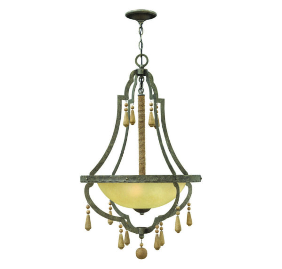 Fredrick Ramond Cordoba 3-Light Bowl Pendant in Distressed Iron