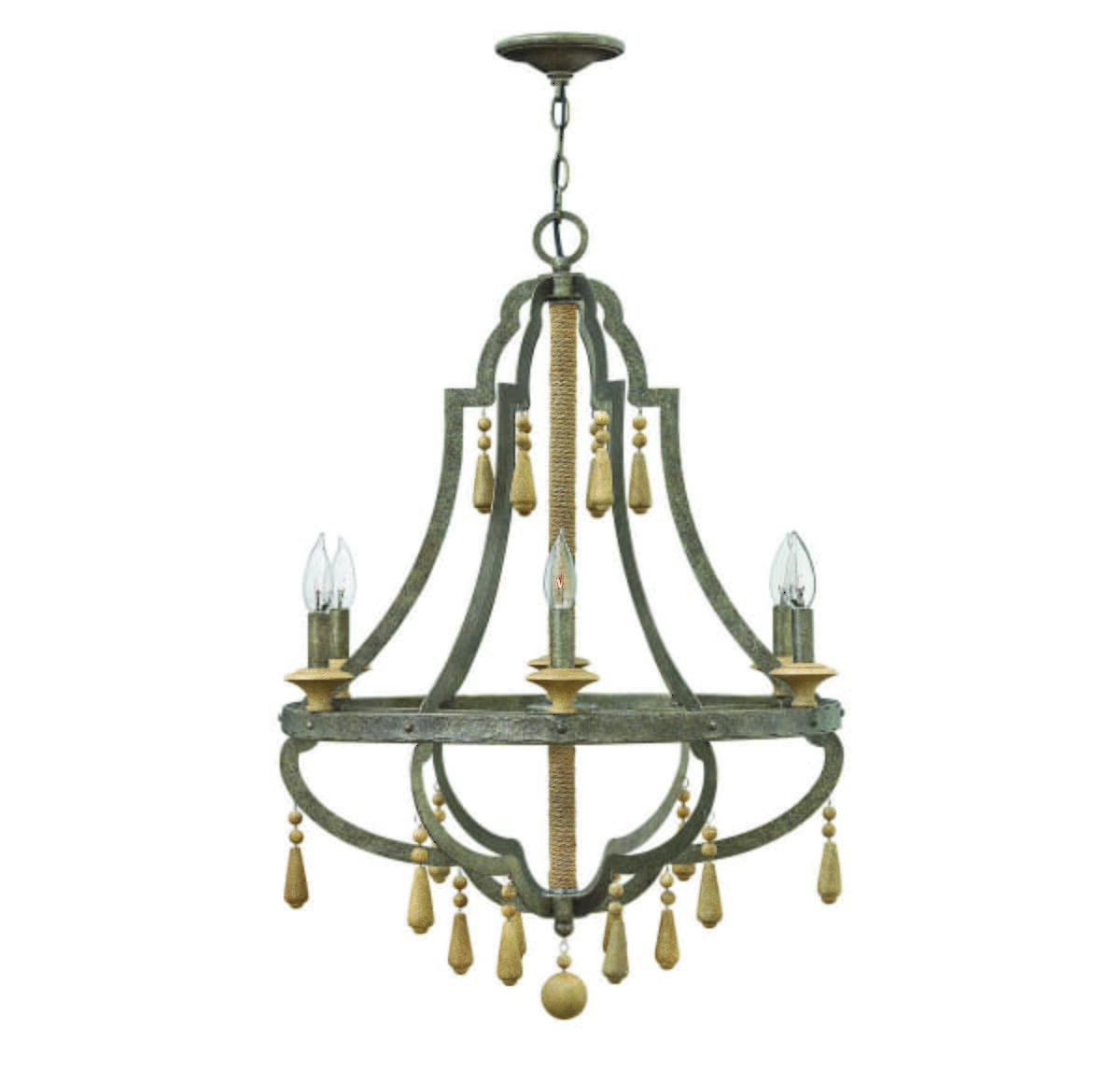 Fredrick Ramond Cordoba 6-Light Chandelier in Distressed Iron