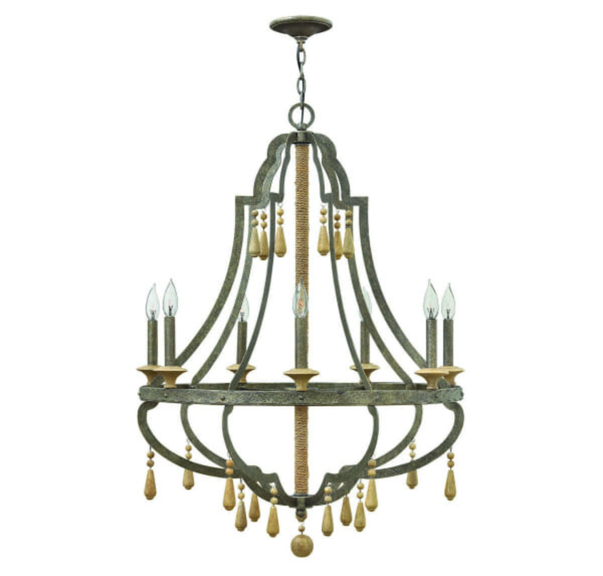 Fredrick Ramond Cordoba 7-Light Chandelier in Distressed Iron