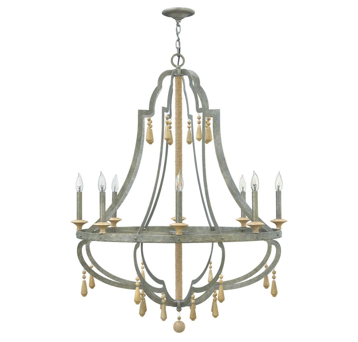 Fredrick Ramond Cordoba 8-Light Chandelier in Distressed Iron