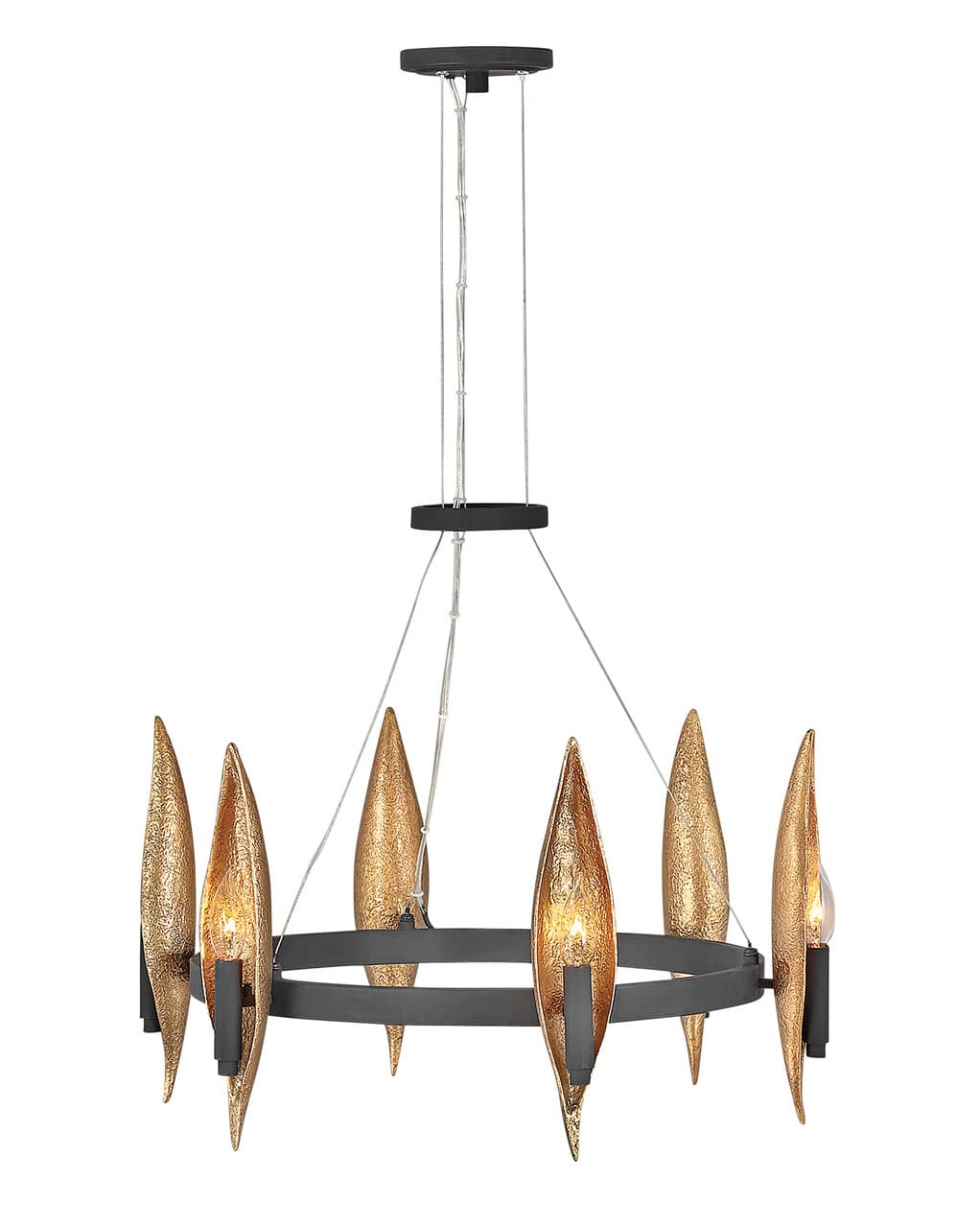 Fredrick Ramond Willow 6-Light Chandelier in Carbon Black