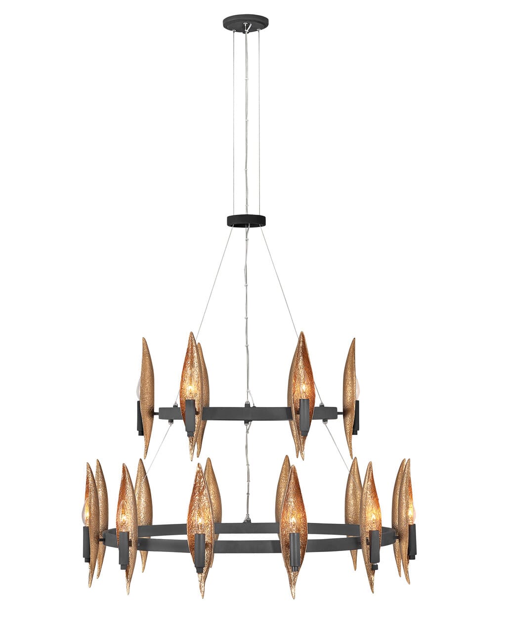 Fredrick Ramond Willow 18-Light Chandelier in Carbon Black