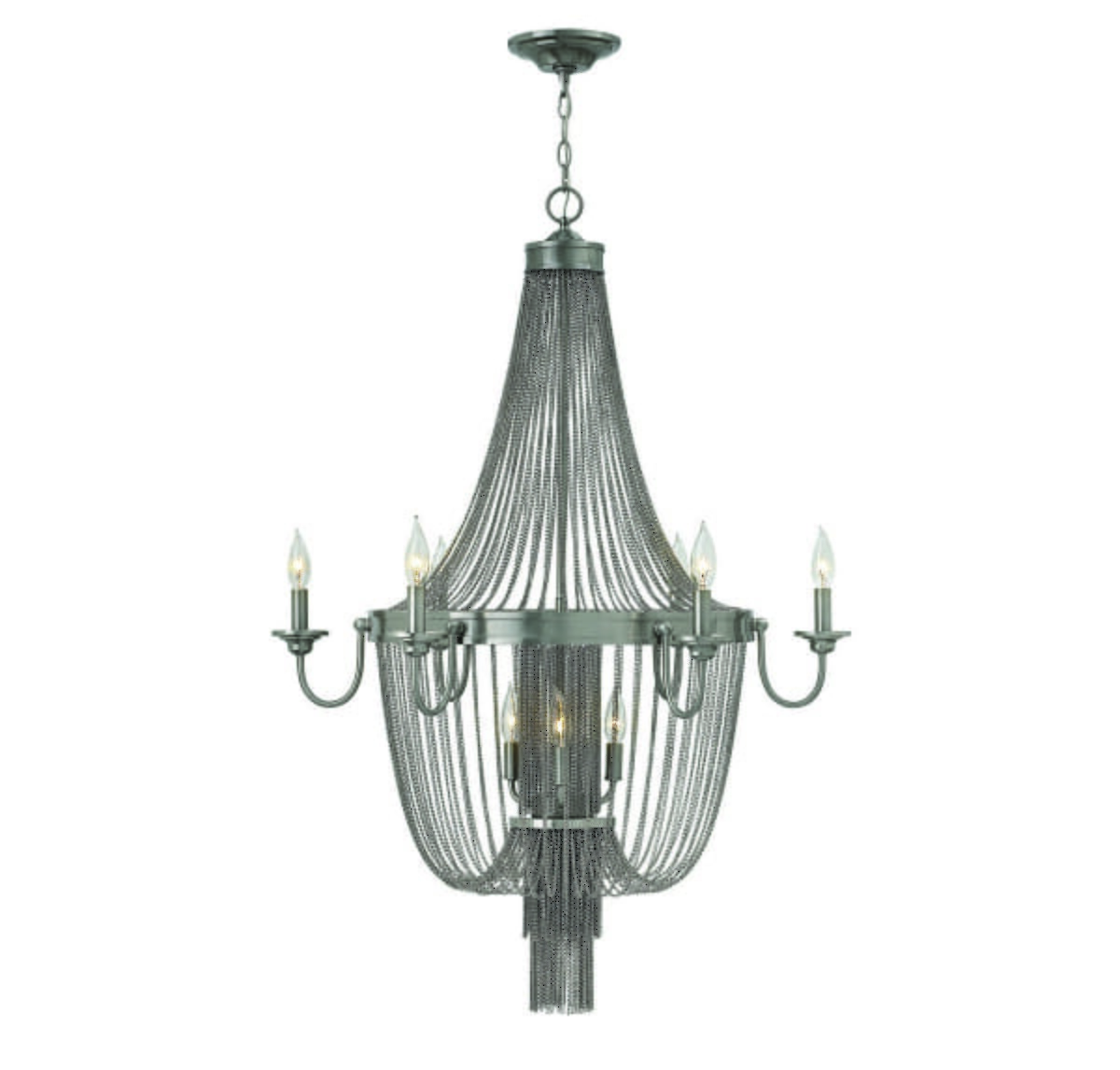 Fredrick Ramond Regis 9-Light Two Tier Foyer in Brushed Nickel