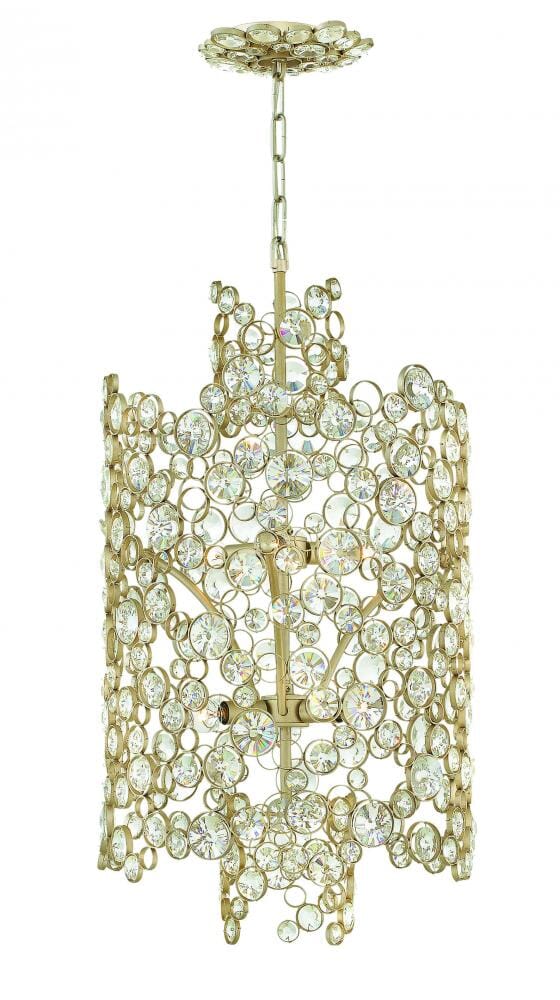 Fredrick Ramond Anya 6-Light Two Tier Pendant in Silver Leaf