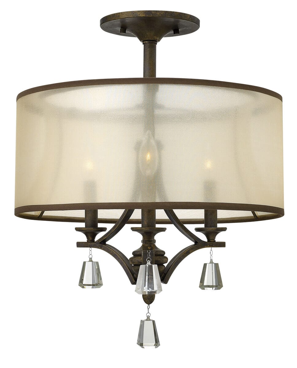 Fredrick Ramond Mime 3-Light Ceiling Light in French Bronze*