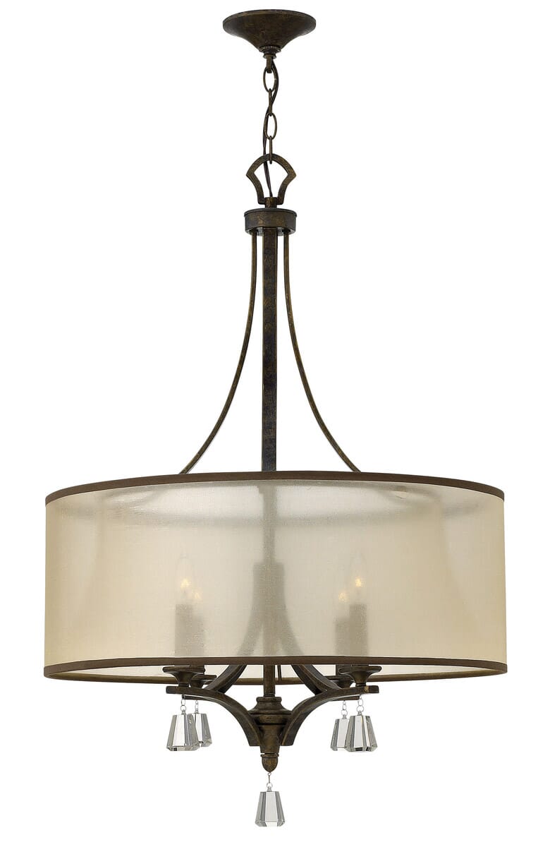 Fredrick Ramond Mime 4-Light Chandelier in French Bronze*