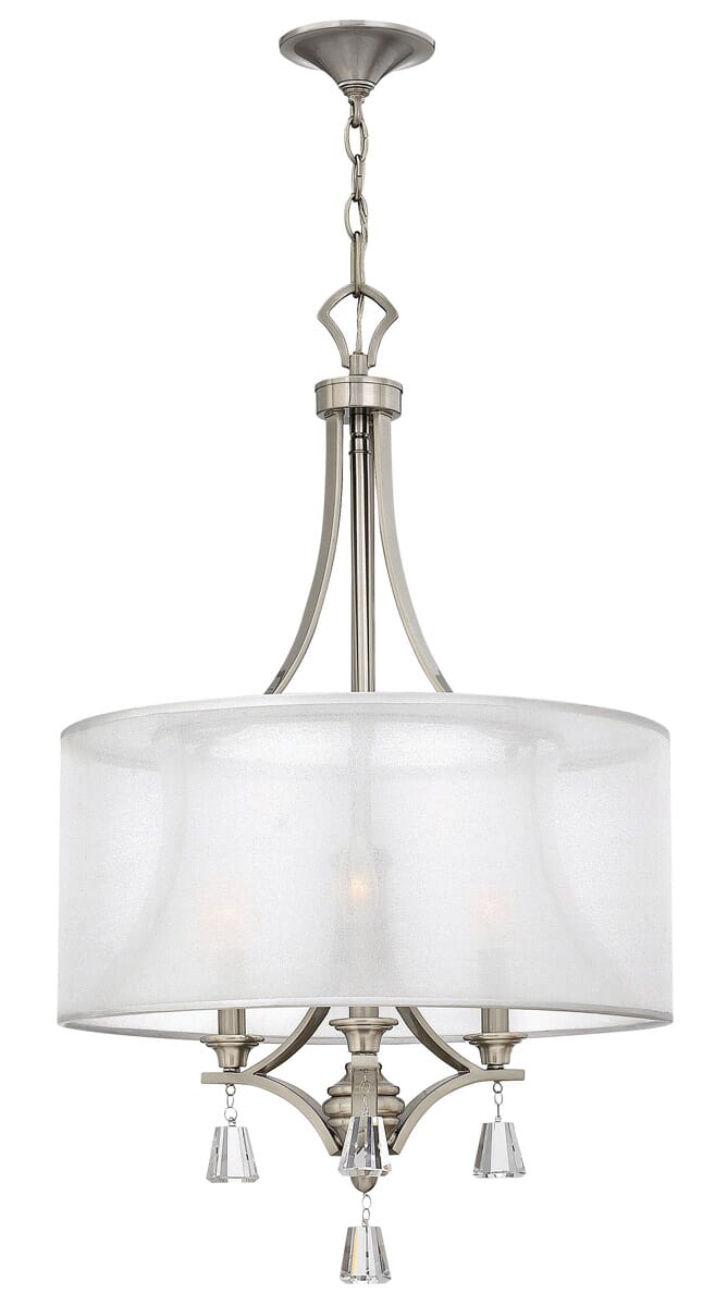 Fredrick Ramond Mime 3-Light Chandelier in Brushed Nickel*