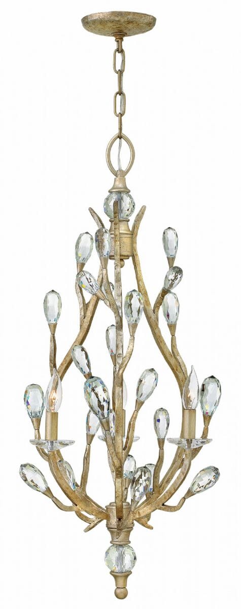 Fredrick Ramond Eve 3-Light Chandelier in Champagne Gold