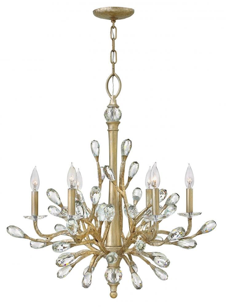 Fredrick Ramond Eve 6-Light Chandelier in Champagne Gold