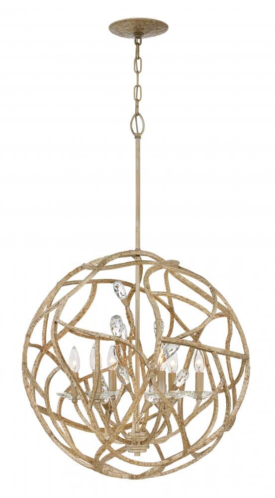 Fredrick Ramond Eve 6-Light Chandelier in Champagne Gold