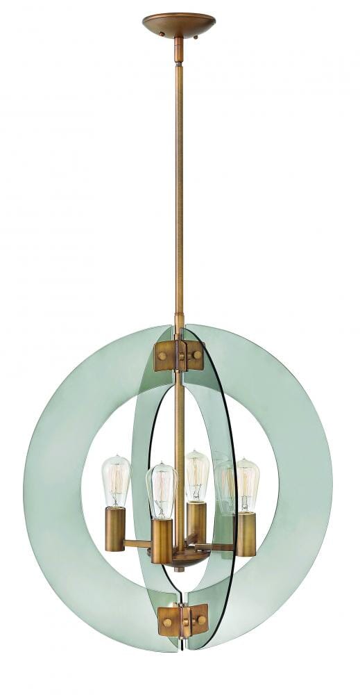 Fredrick Ramond Solstice 4-Light Single Tier Pendant in Heirloom Brass