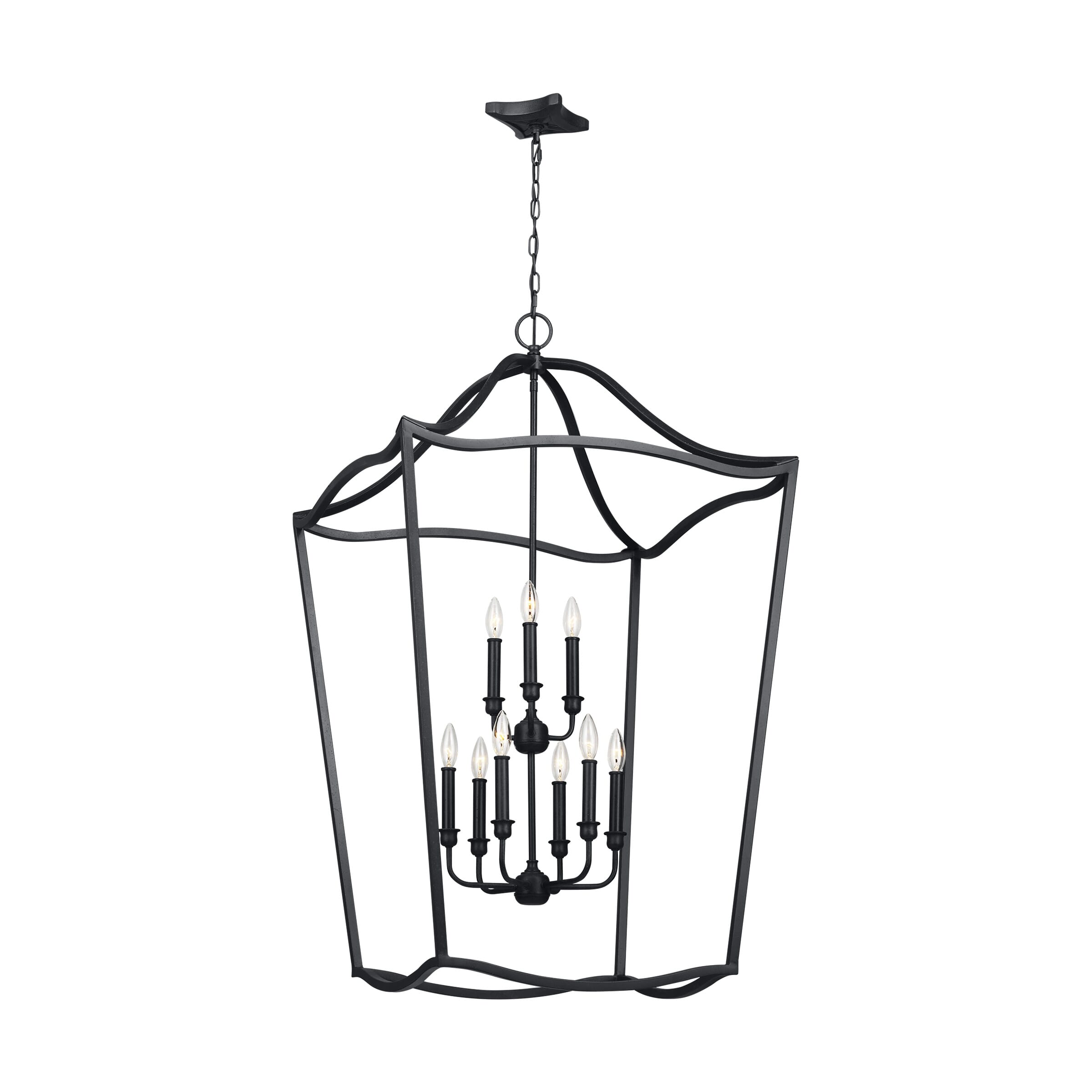 Feiss Yarmouth 9-Light Chandelier in Antique Forged Iron