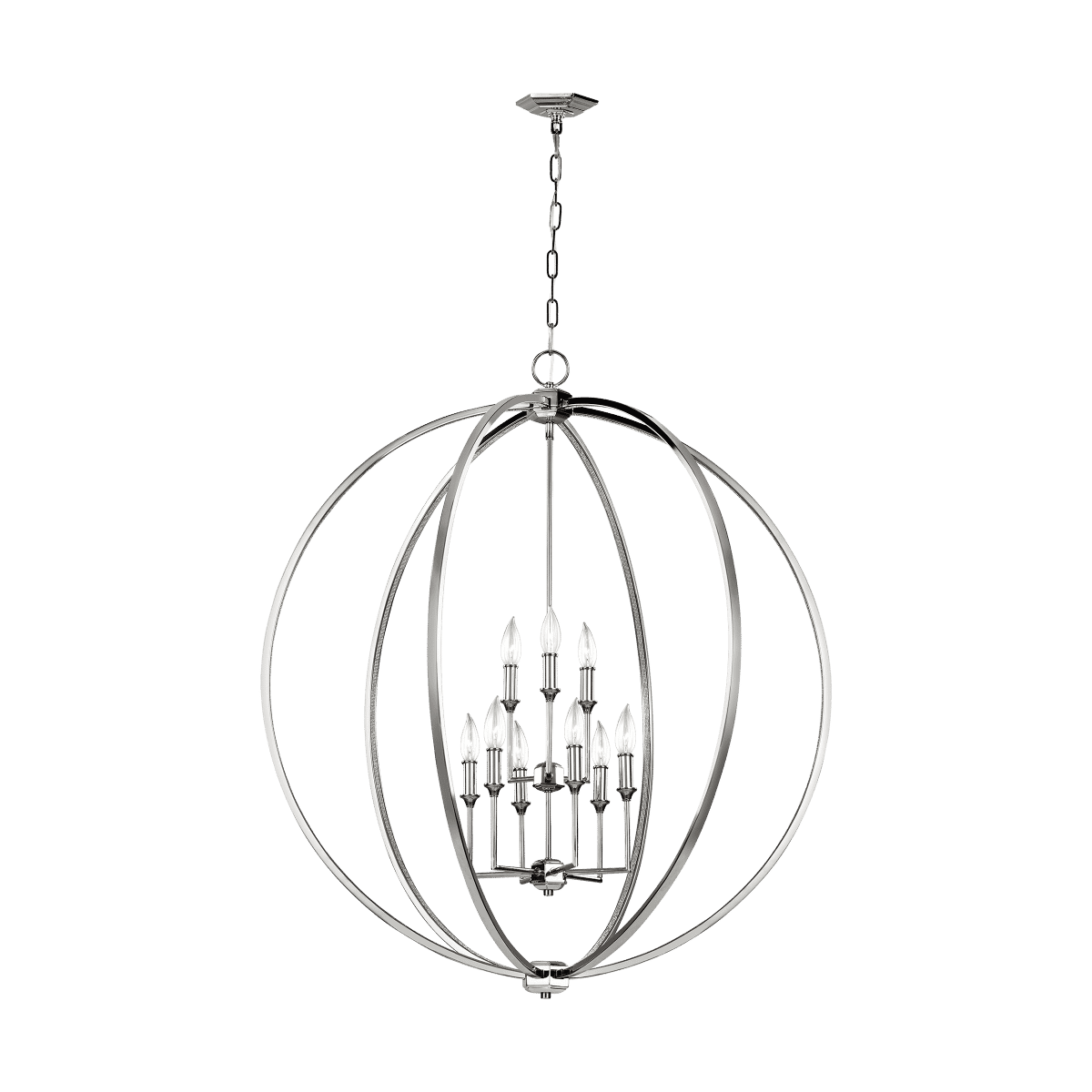 Feiss Corinne 9-Light Chandelier in Polished Nickel