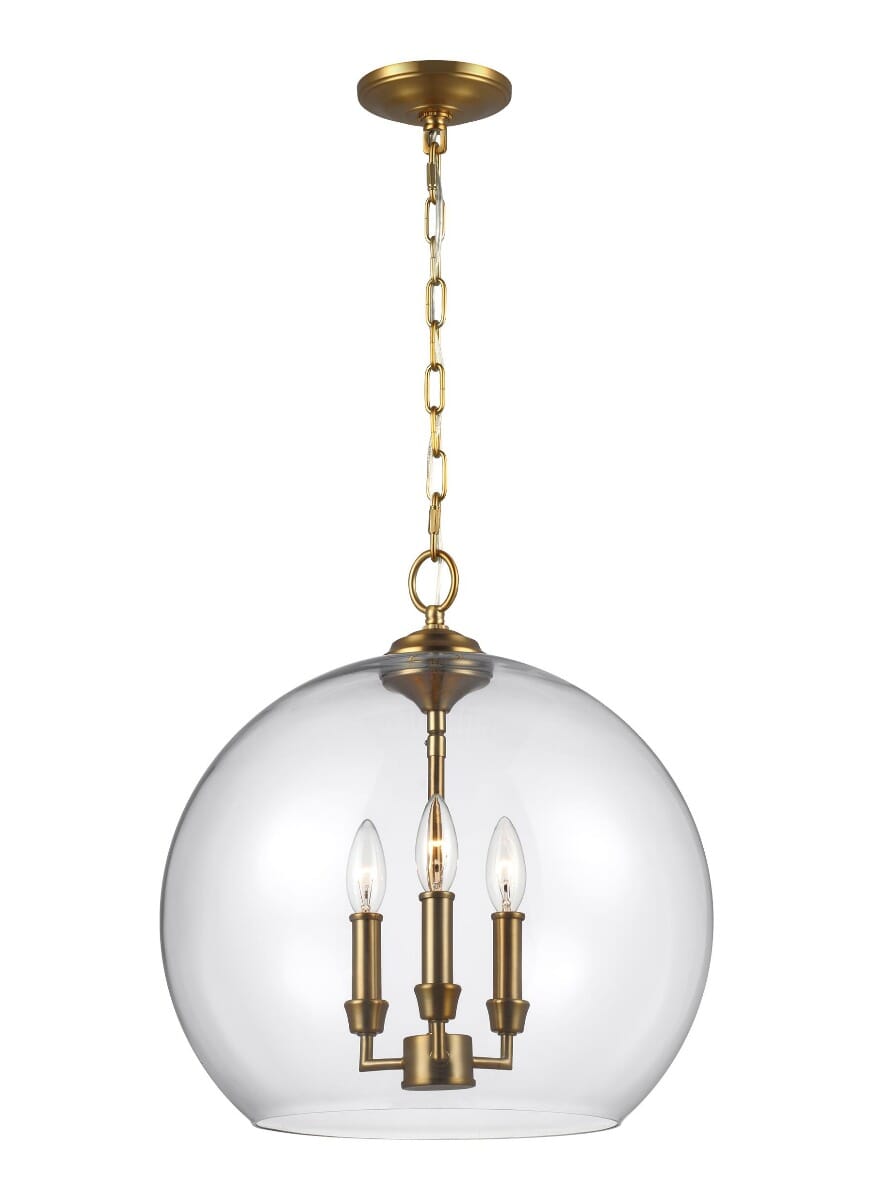 Feiss Lawler Orb Pendant in Burnished Brass