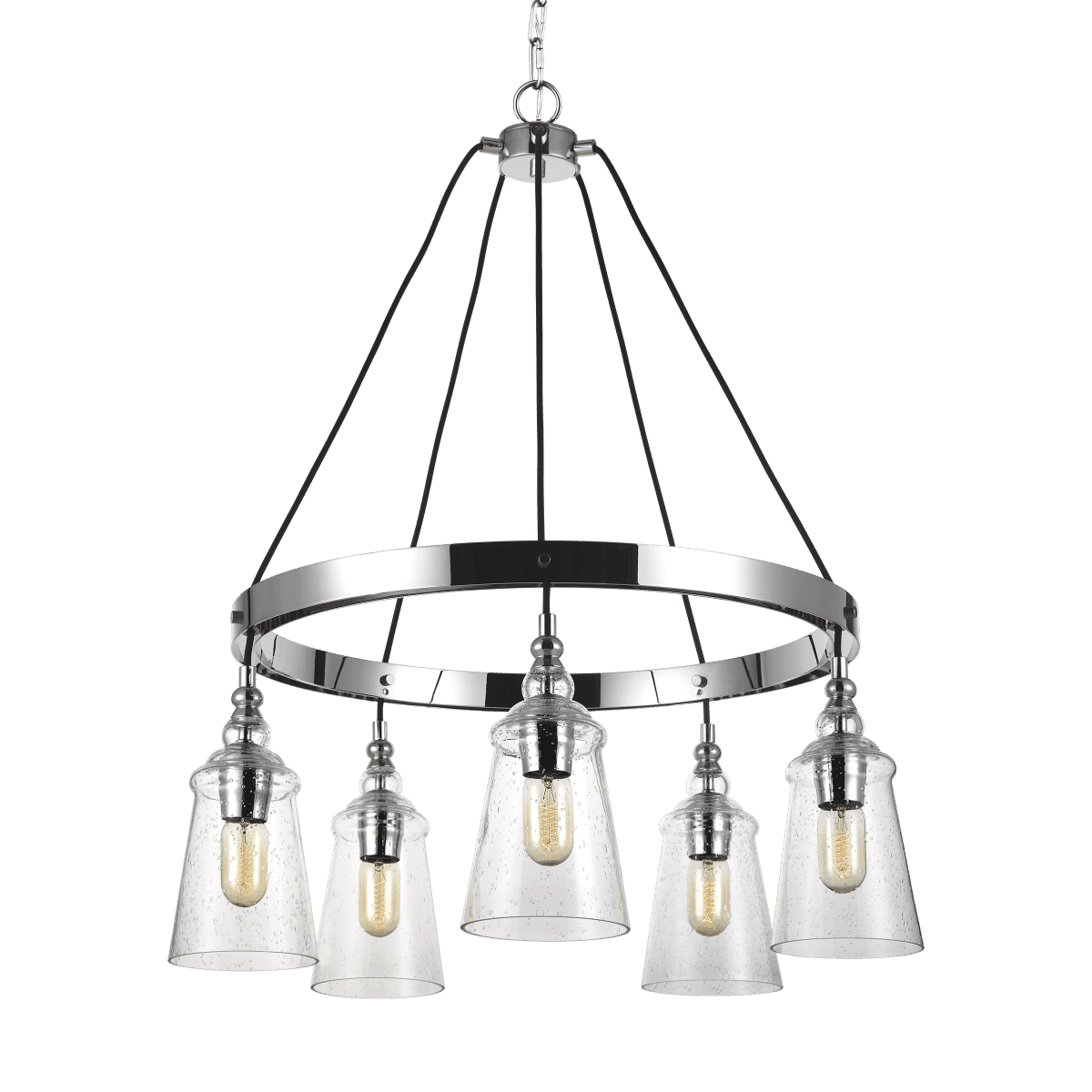 Feiss Loras 5-Light Chandelier in Chrome