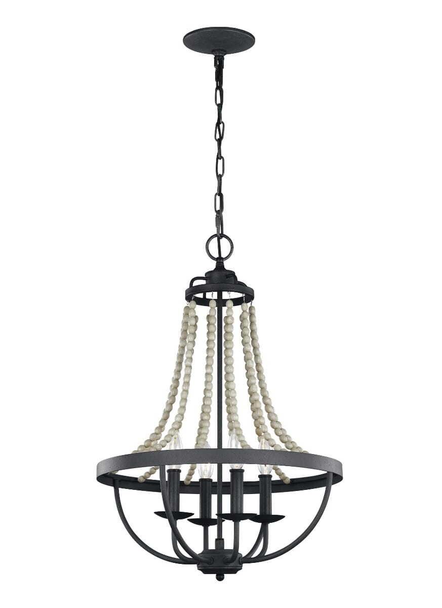 Feiss Nori Medium Chandelier in Dark Weathered Zinc/Driftwood Gray