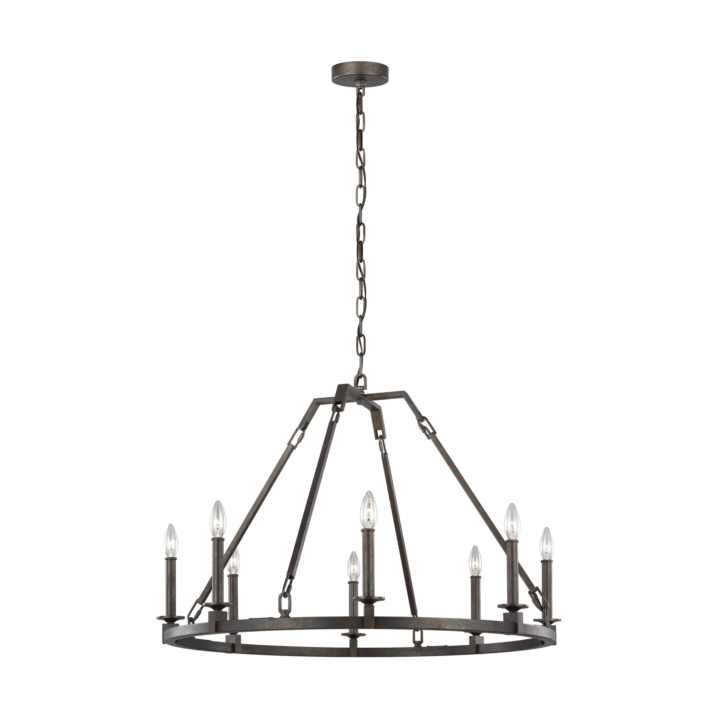 Feiss Landen 8-Light Chandelier in Smith Steel